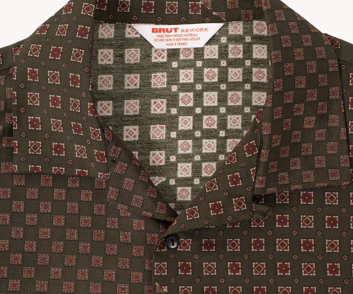 REWORK® TIE SHIRT - N° 001 Shirts SMALL / BROWN - BRUT Clothing