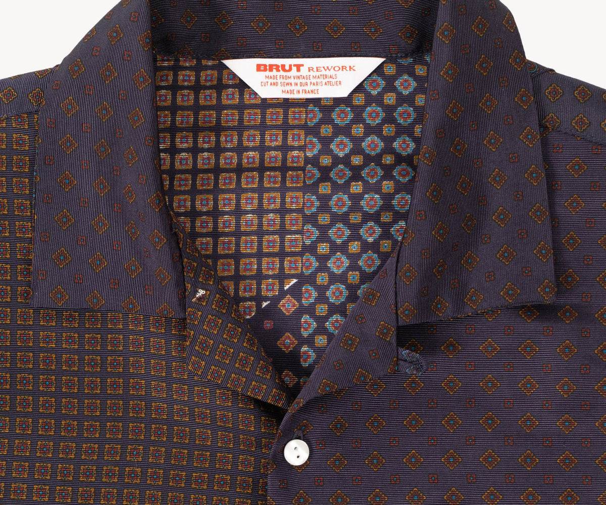 REWORK® TIE SHIRT - N° 003 Shirts SMALL / BROWN - BRUT Clothing
