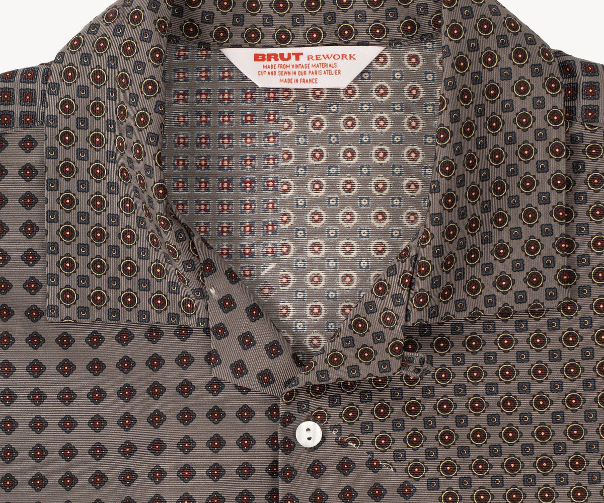 REWORK® TIE SHIRT - N° 004 Shirts SMALL / GREY - BRUT Clothing