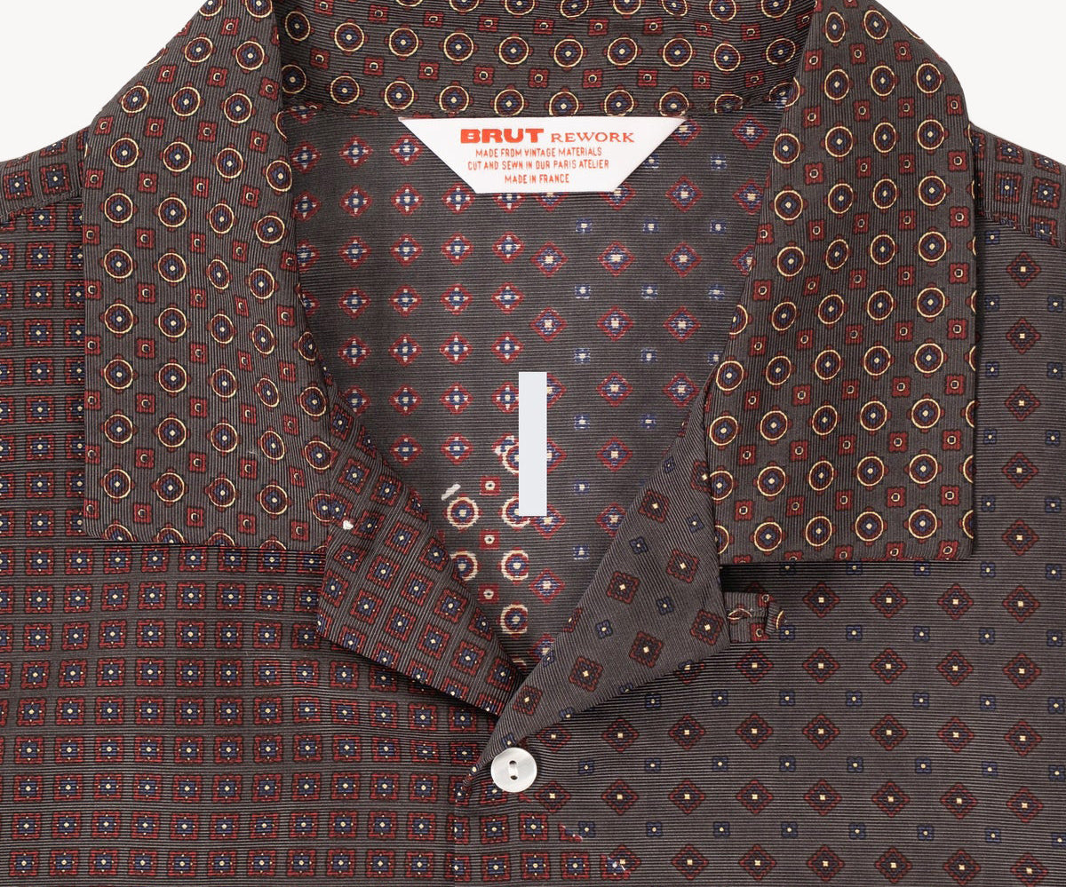 REWORK® TIE SHIRT - N° 005 Chemises SMALL / GRIS - BRUT Clothing