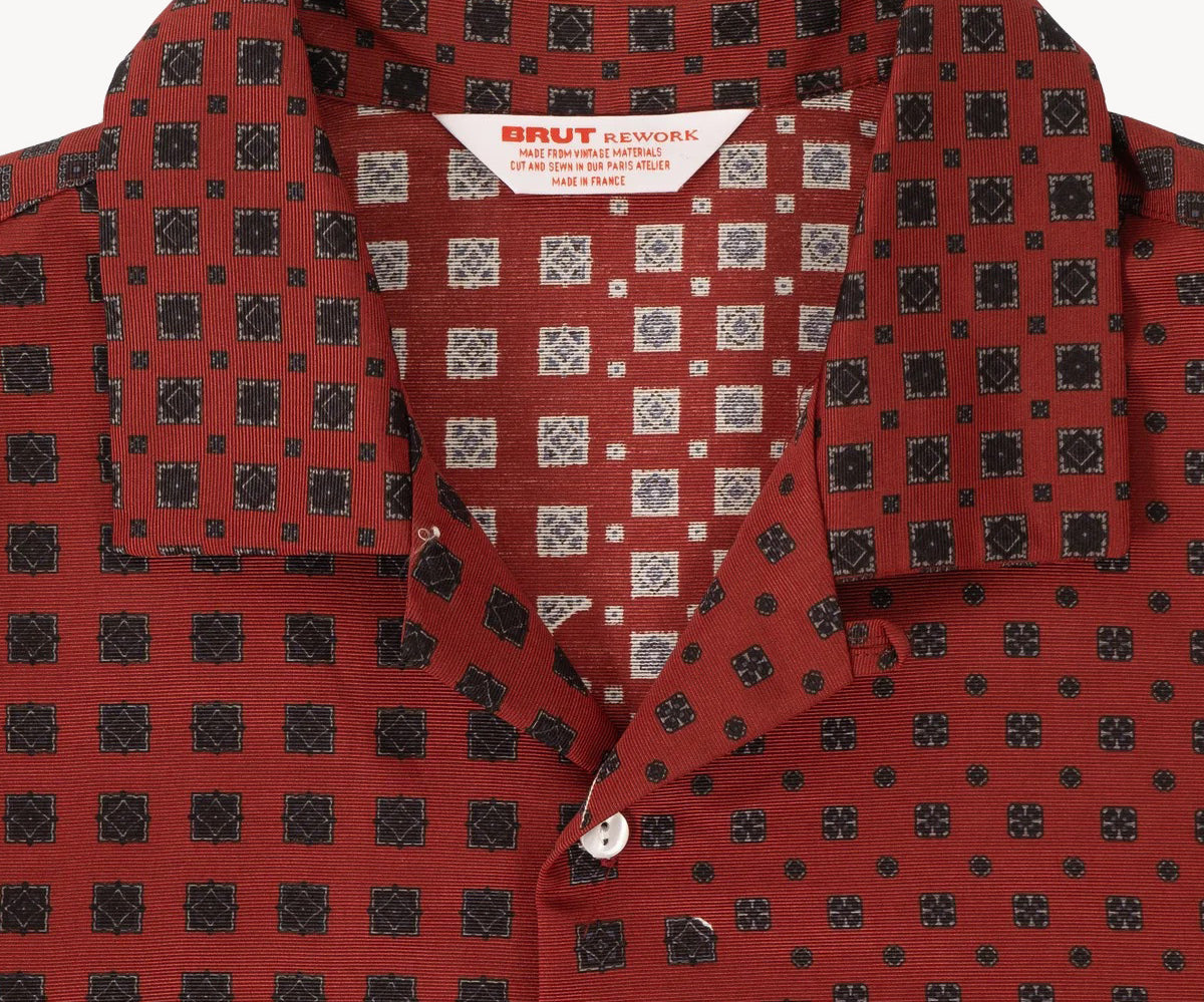 REWORK® TIE SHIRT - N° 006 Shirts SMALL / RED - BRUT Clothing