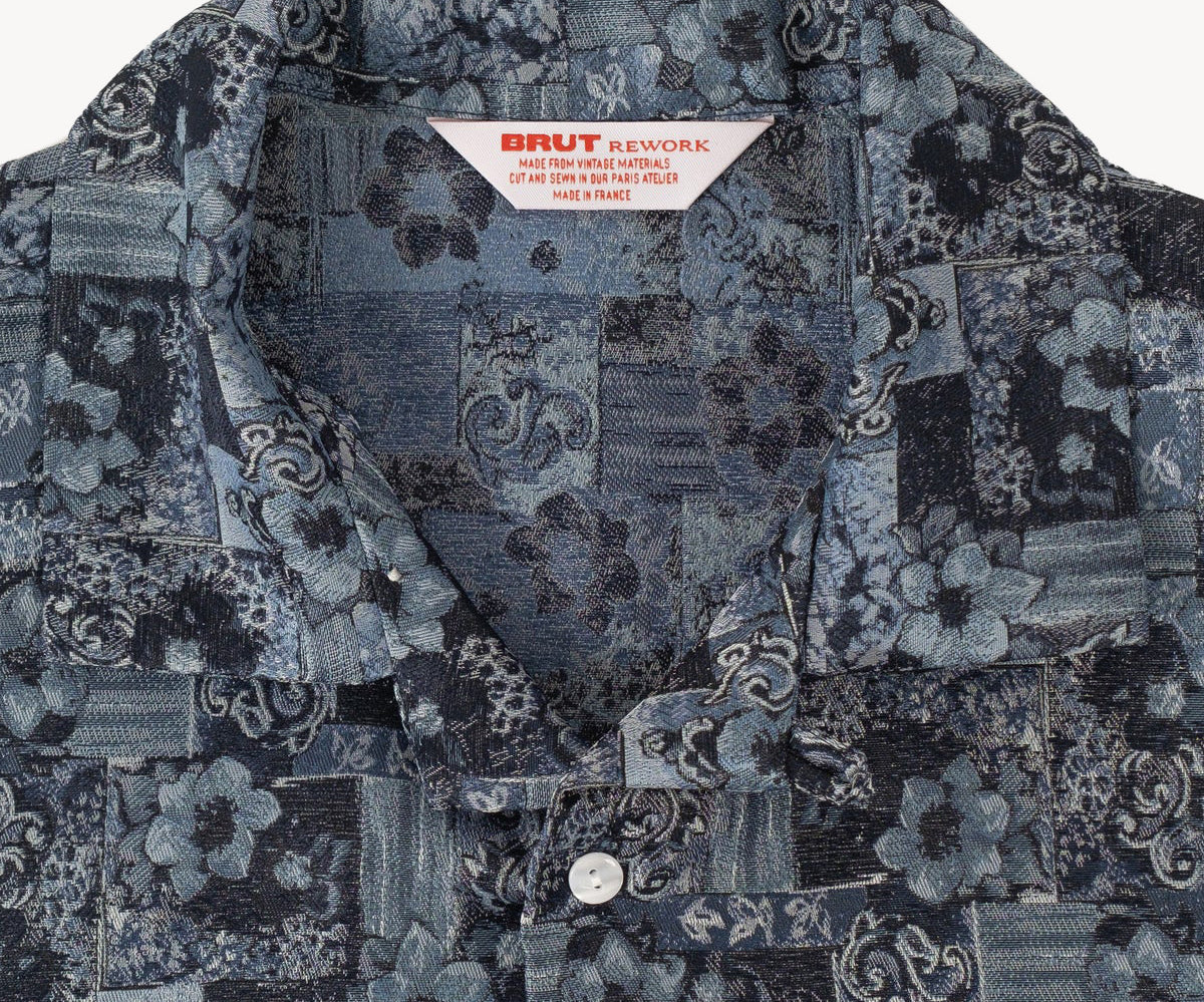 REWORK® TIE SHIRT - N° 010 Chemises SMALL / BLEU - BRUT Clothing