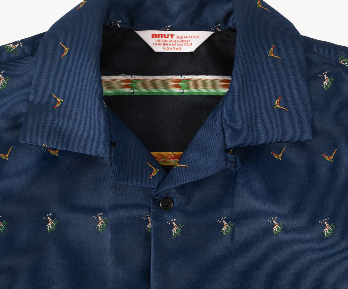 REWORK® TIE SHIRT - N° 022 Shirts SMALL / NAVY - BRUT Clothing