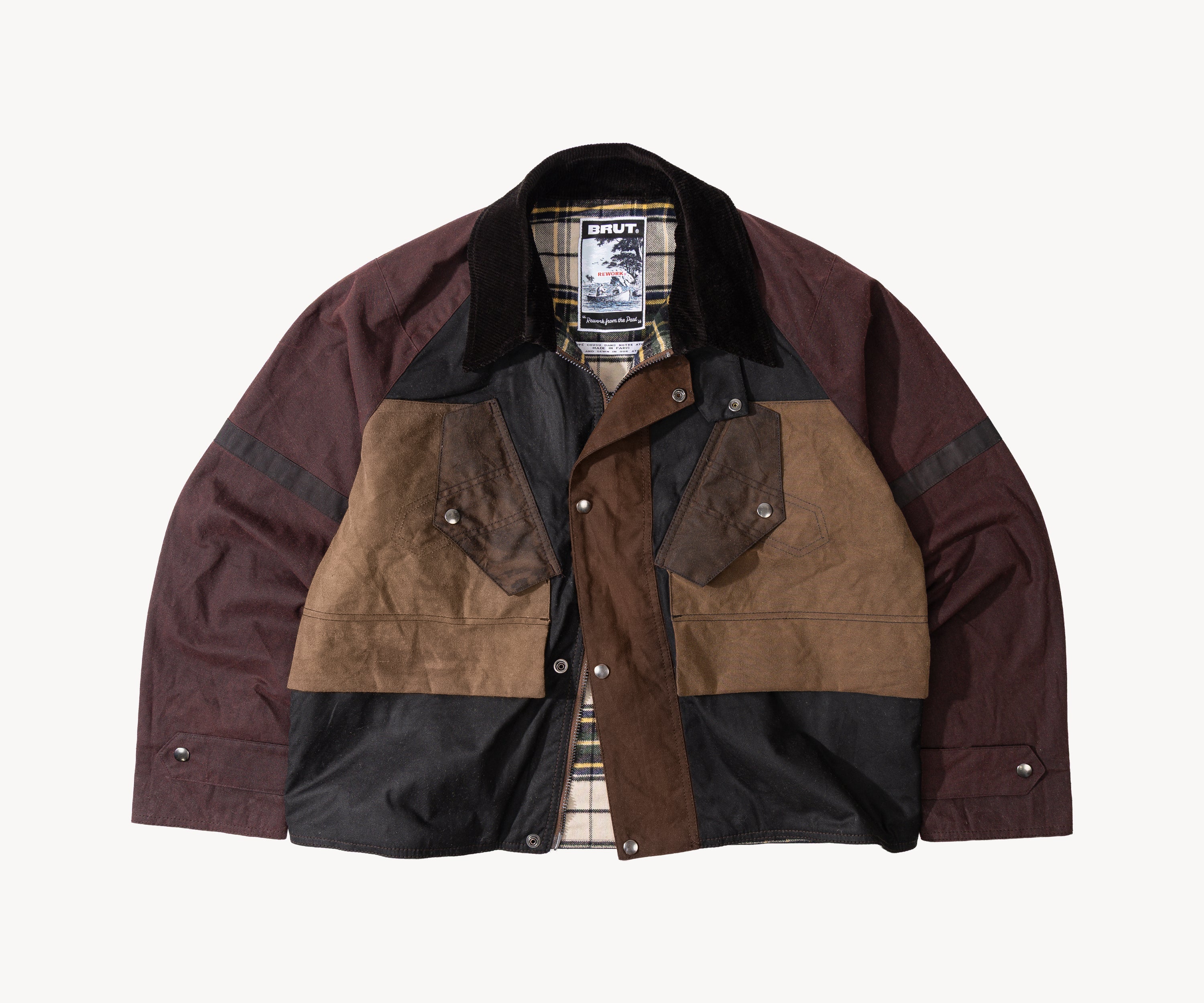 REWORK® TACTICAL WAX JACKET - N° 010 Manteaux et vestes TAILLE MEDIUM / MARRON - BRUT Clothing