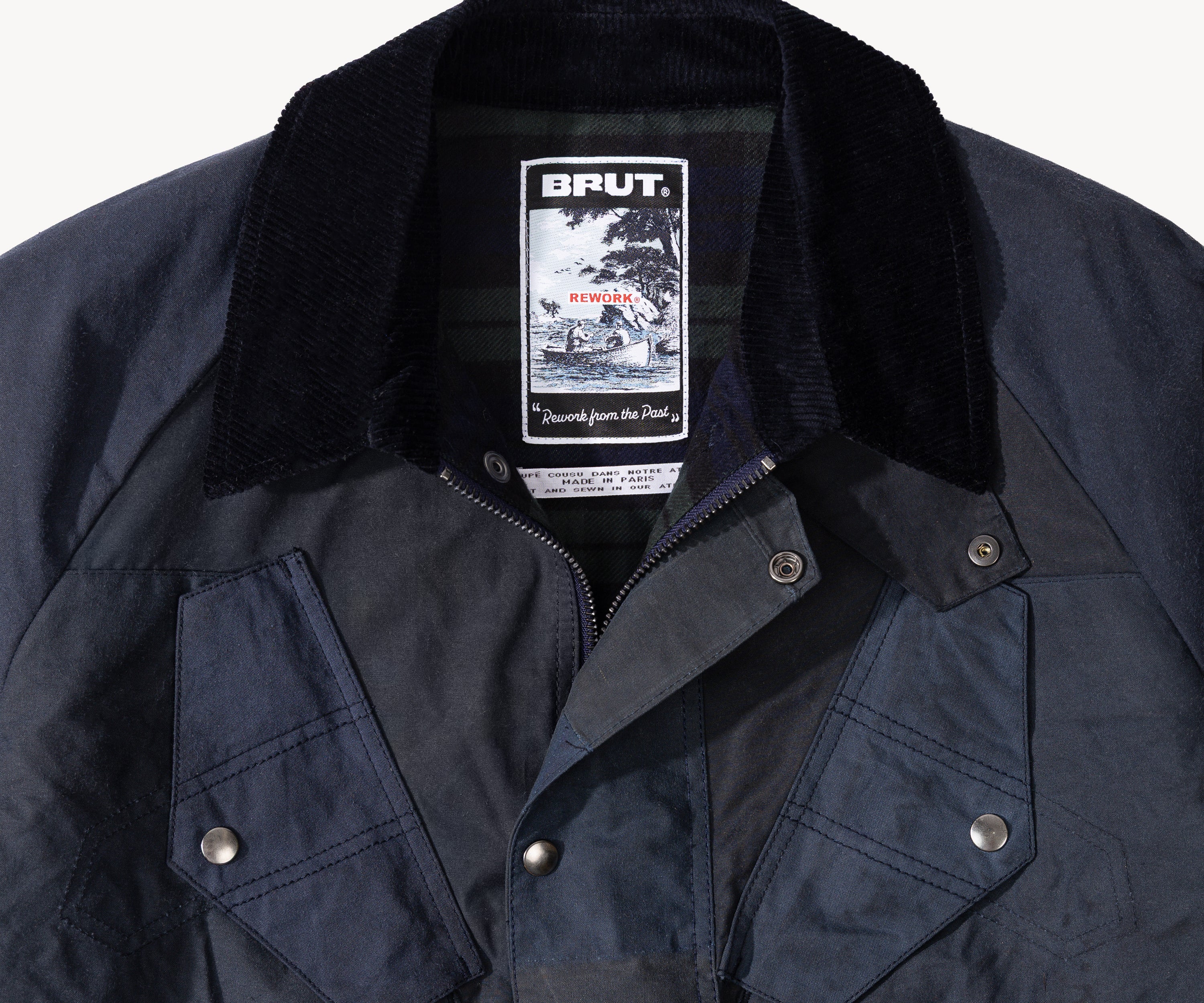 REWORK® TACTICAL WAX JACKET - N° 004 Manteaux et vestes MEDIUM / BLEU - BRUT Clothing