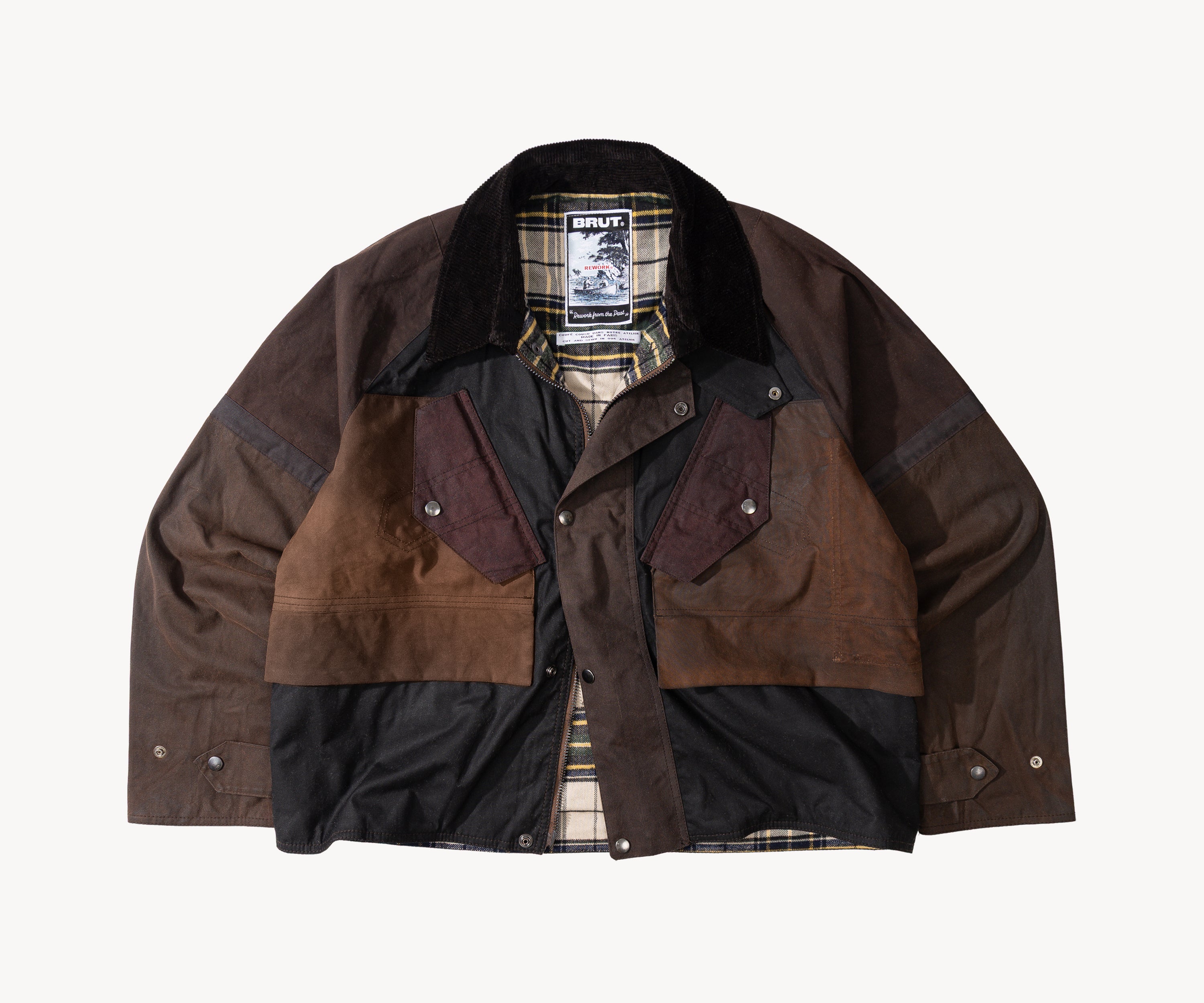 REWORK® TACTICAL WAX JACKET - N° 021 Manteaux et vestes LARGE / MARRON - BRUT Clothing