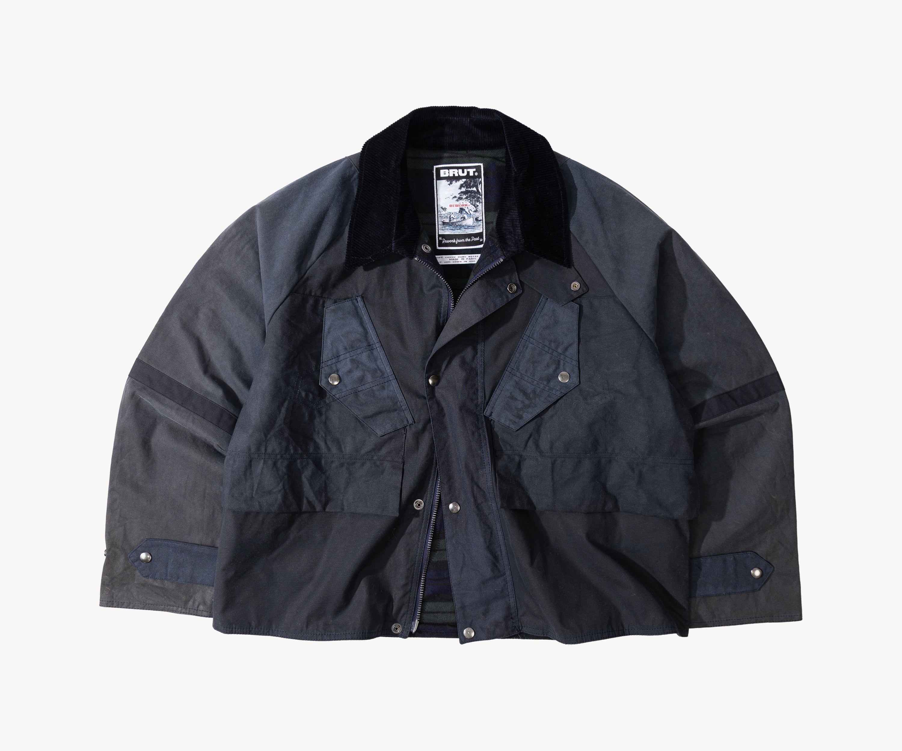 REWORK® TACTICAL WAX JACKET - N° 015 Coats & Jackets LARGE / BLUE - BRUT Clothing