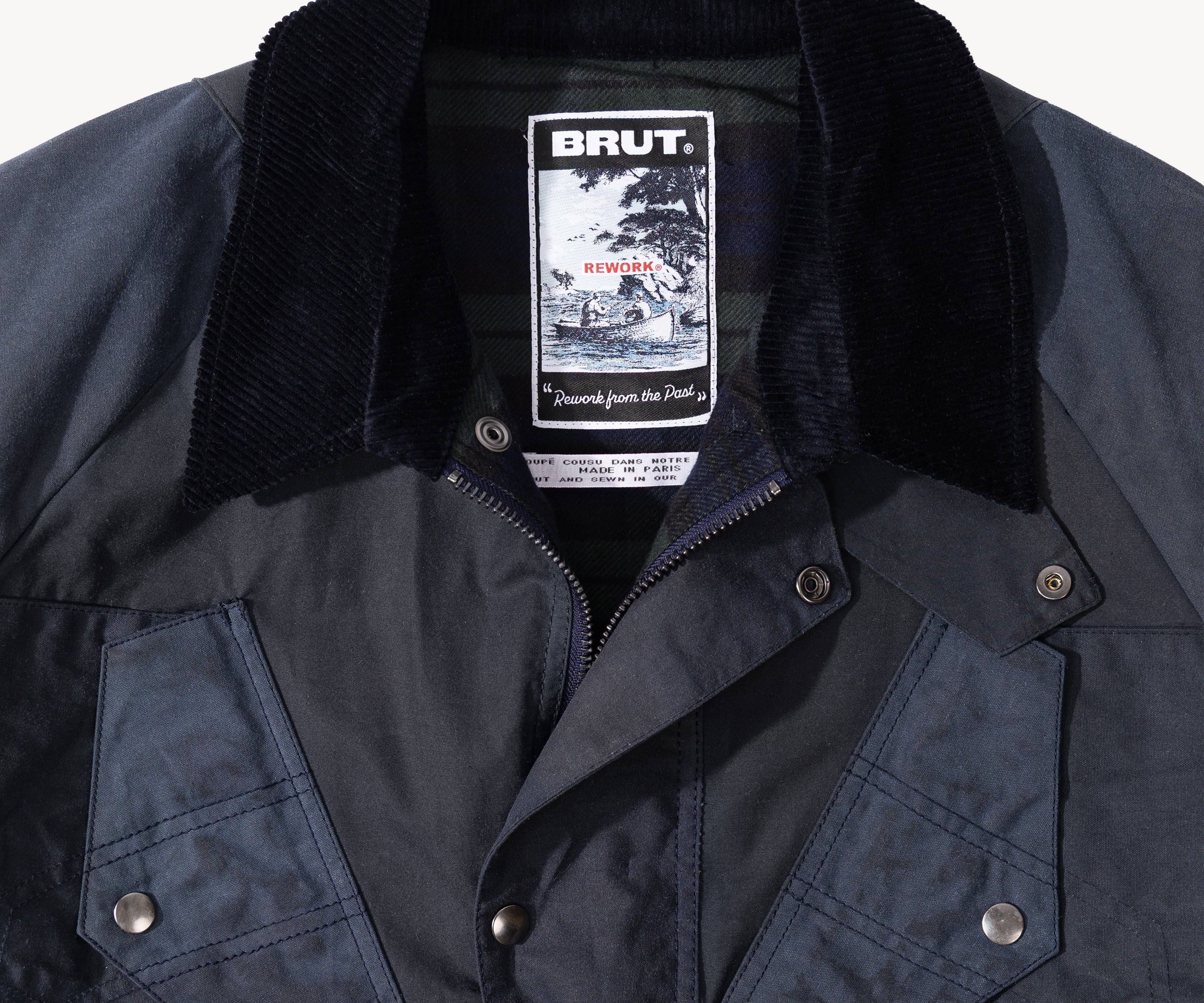 REWORK® TACTICAL WAX JACKET - N° 015 Coats & Jackets LARGE / BLUE - BRUT Clothing