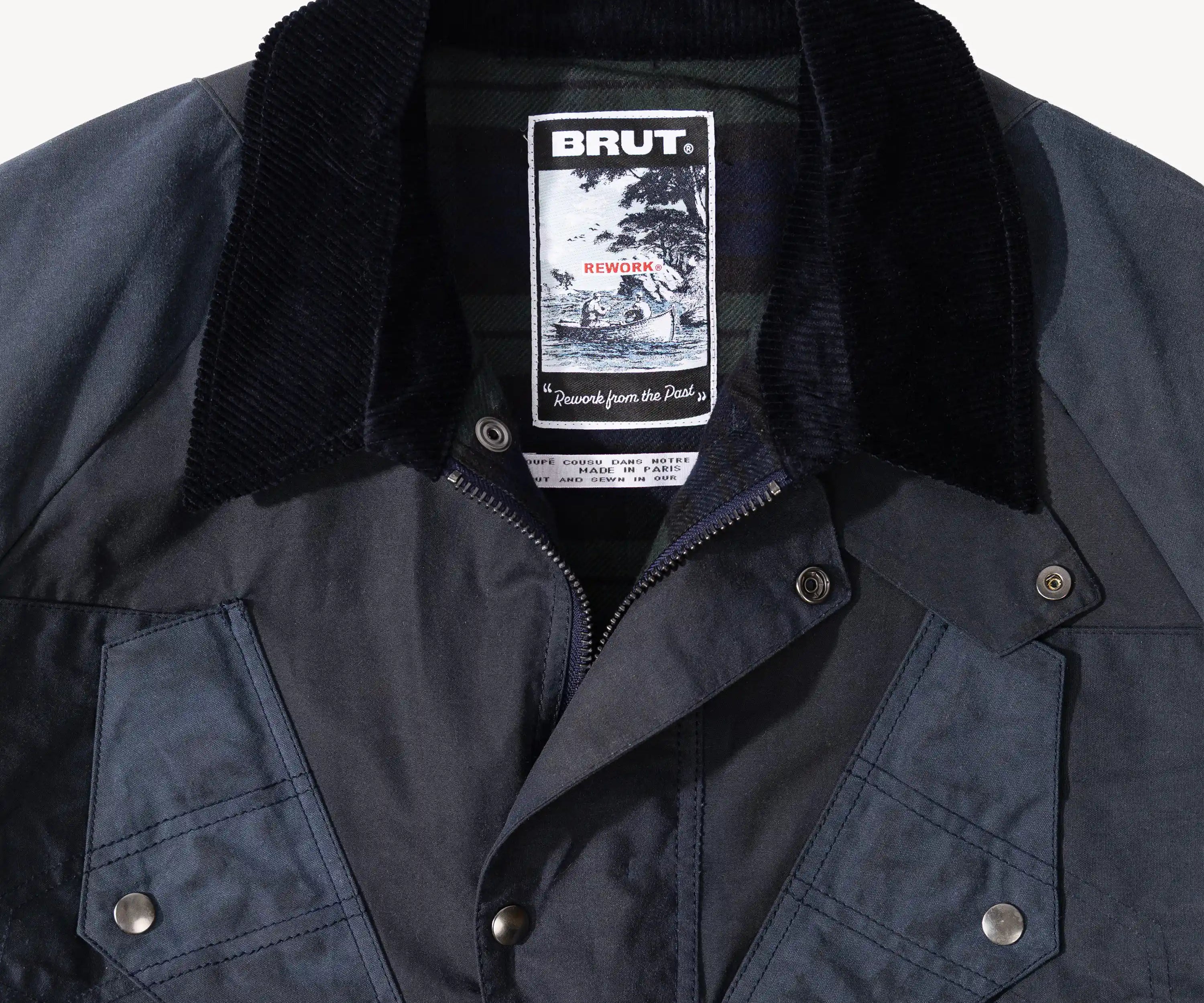 REWORK® TACTICAL WAX JACKET - N° 015 Coats & Jackets LARGE / BLUE - BRUT Clothing