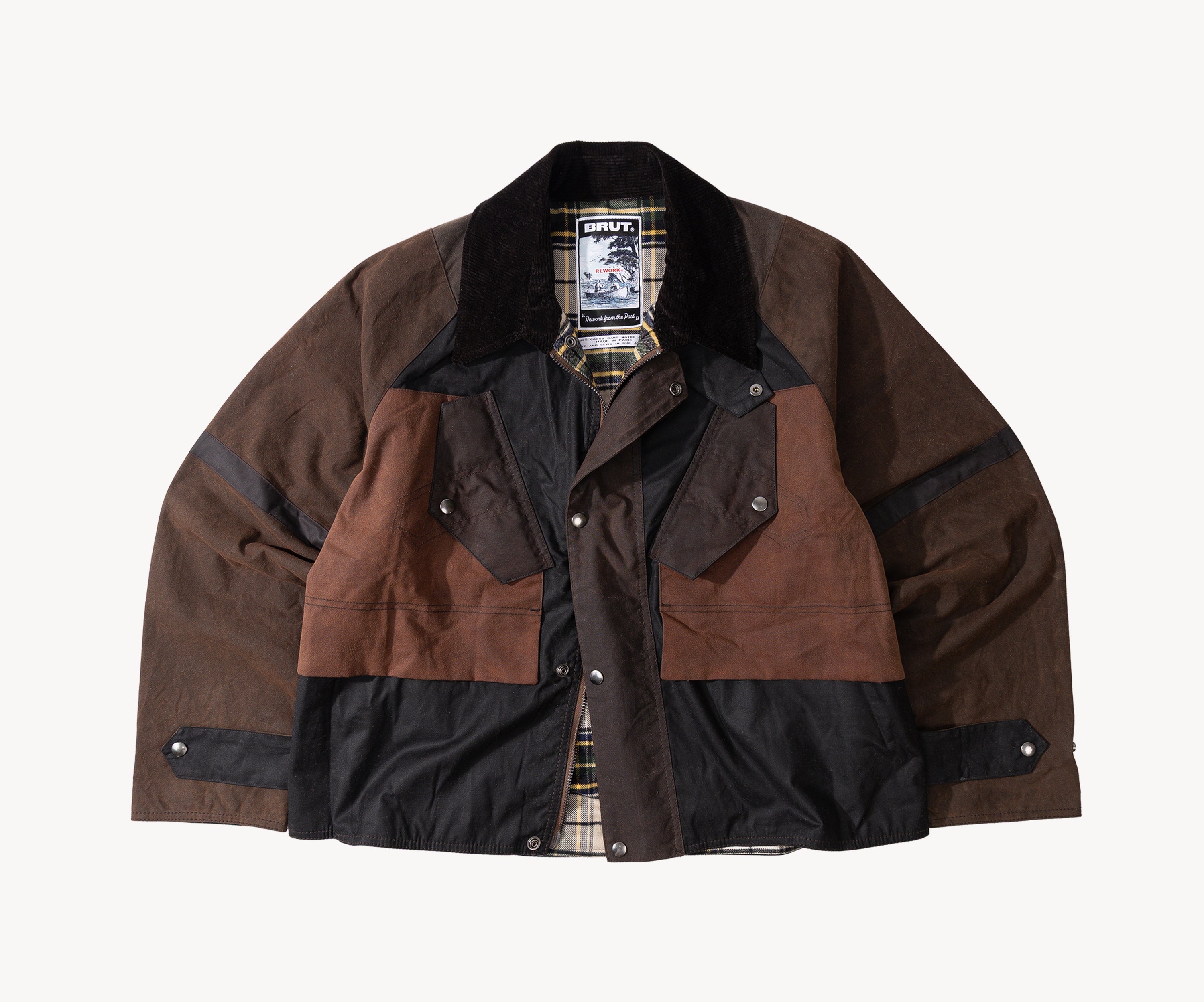 REWORK® TACTICAL WAX JACKET - N° 019 Manteaux et vestes LARGE / MARRON - BRUT Clothing