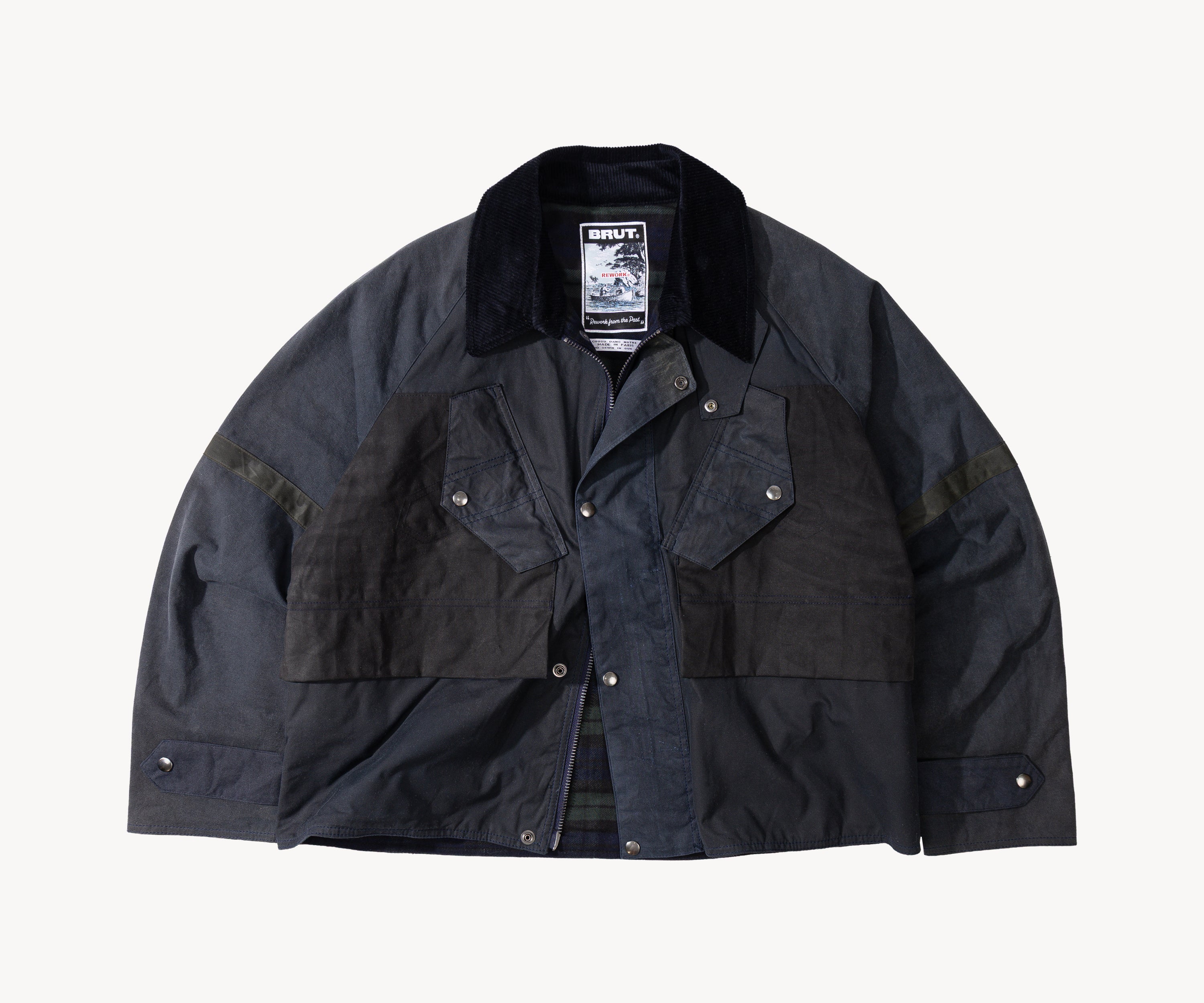 REWORK® TACTICAL WAX JACKET - N° 013 Manteaux et vestes LARGE / BLEU - BRUT Clothing