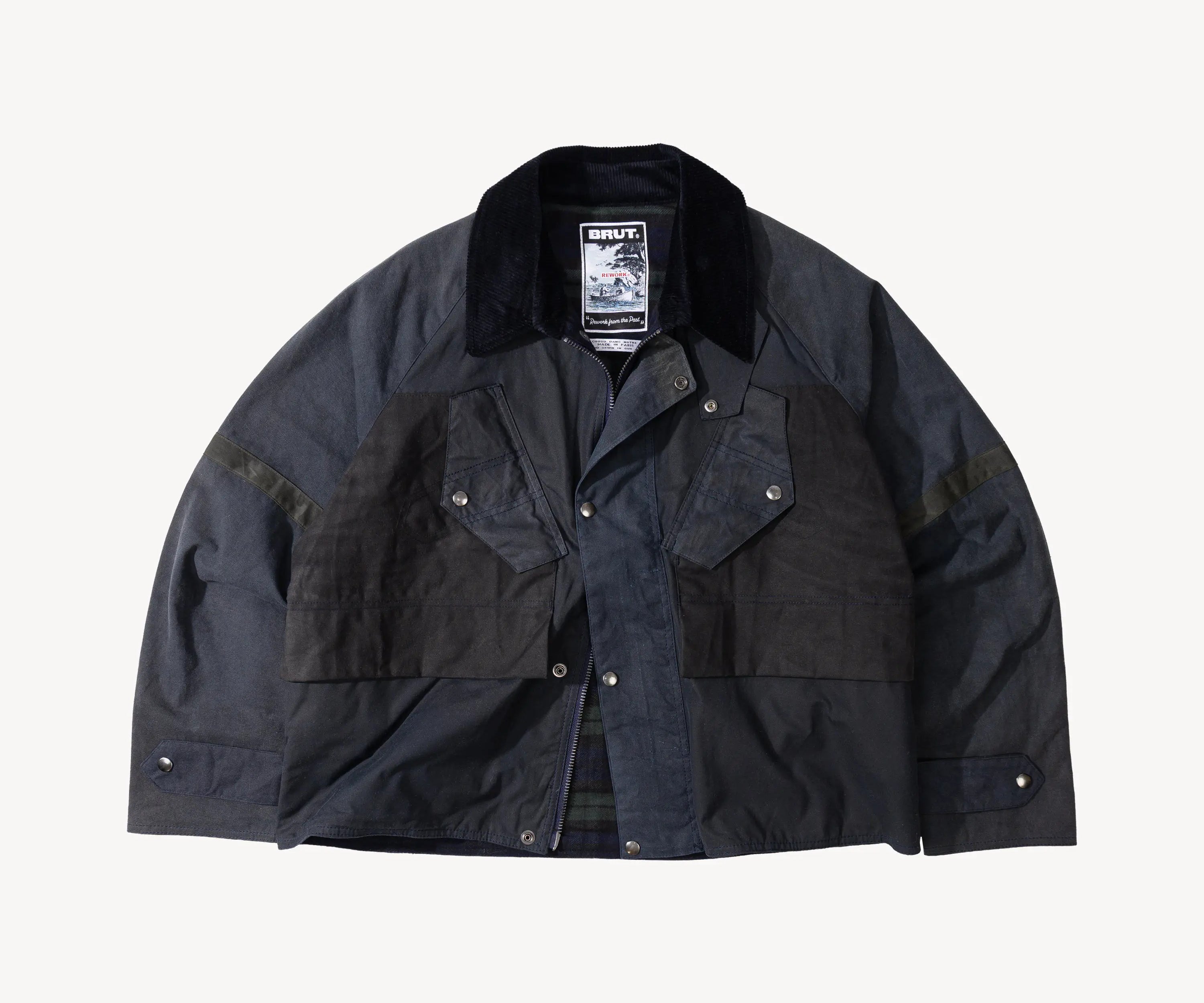 REWORK® TACTICAL WAX JACKET - N° 013 Coats & Jackets LARGE / BLUE - BRUT Clothing
