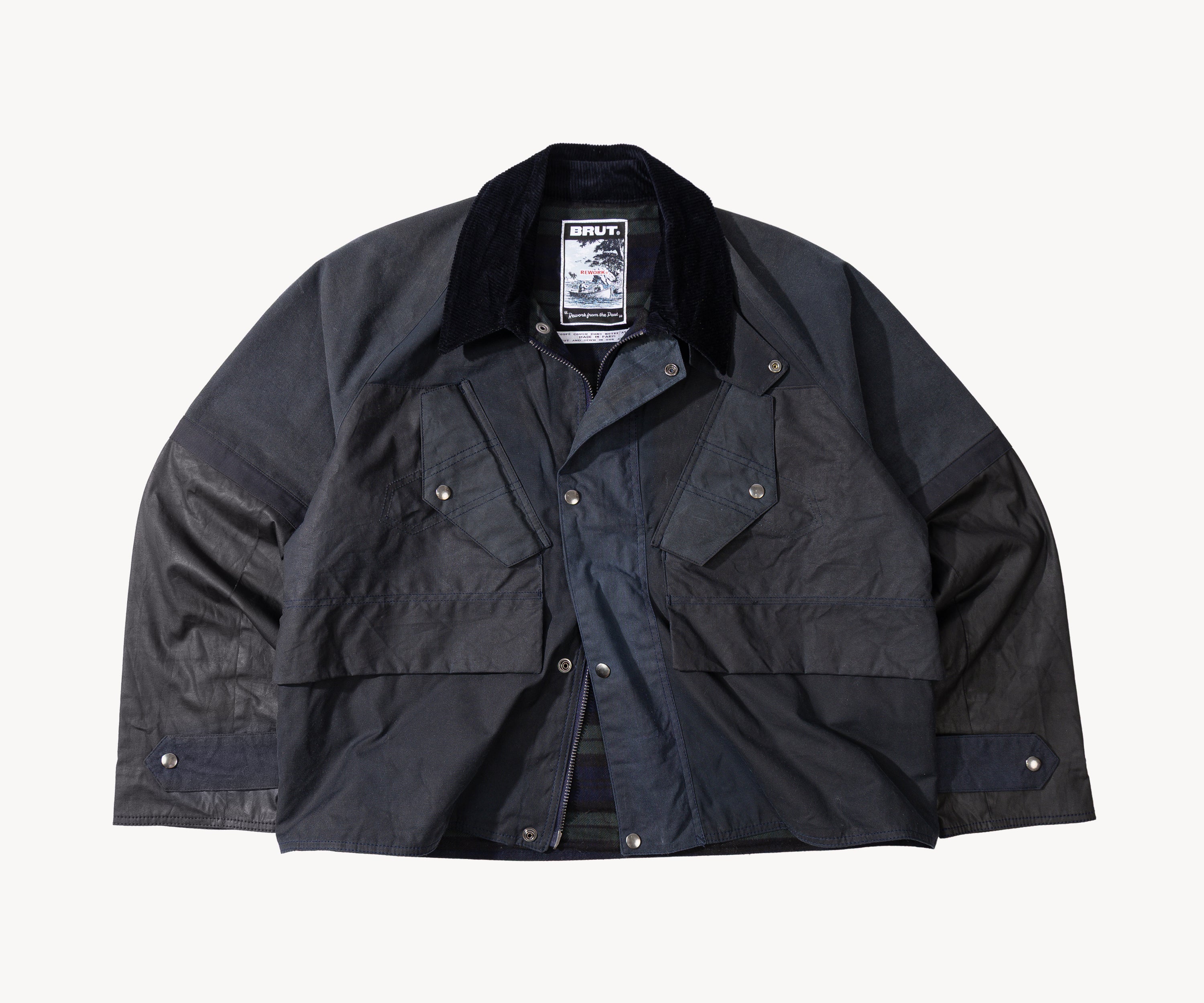 REWORK® TACTICAL WAX JACKET - N° 018 Manteaux et vestes LARGE / BLEU - BRUT Clothing