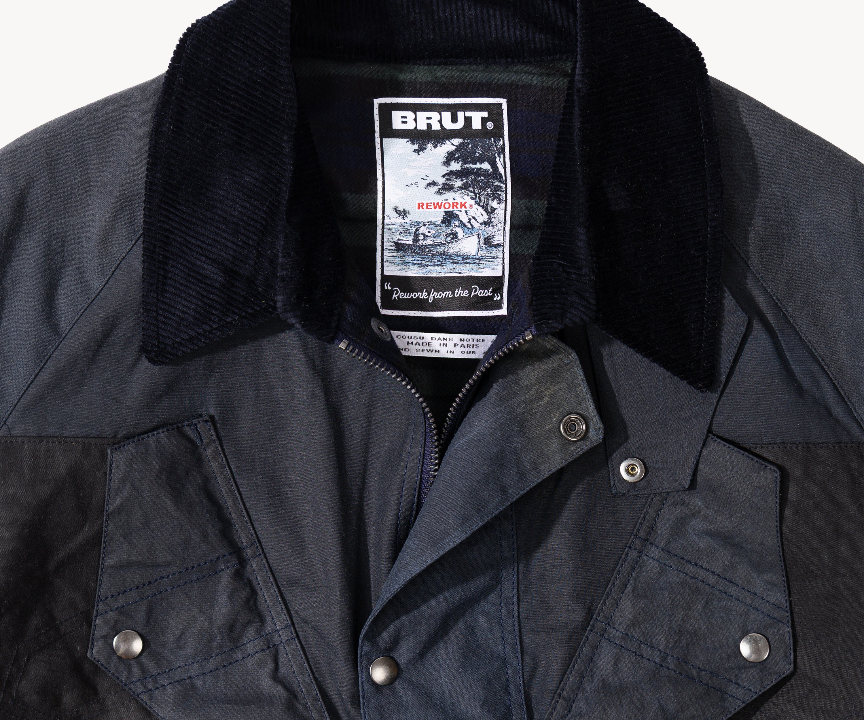 REWORK® TACTICAL WAX JACKET - N° 013 Coats & Jackets LARGE / BLUE - BRUT Clothing