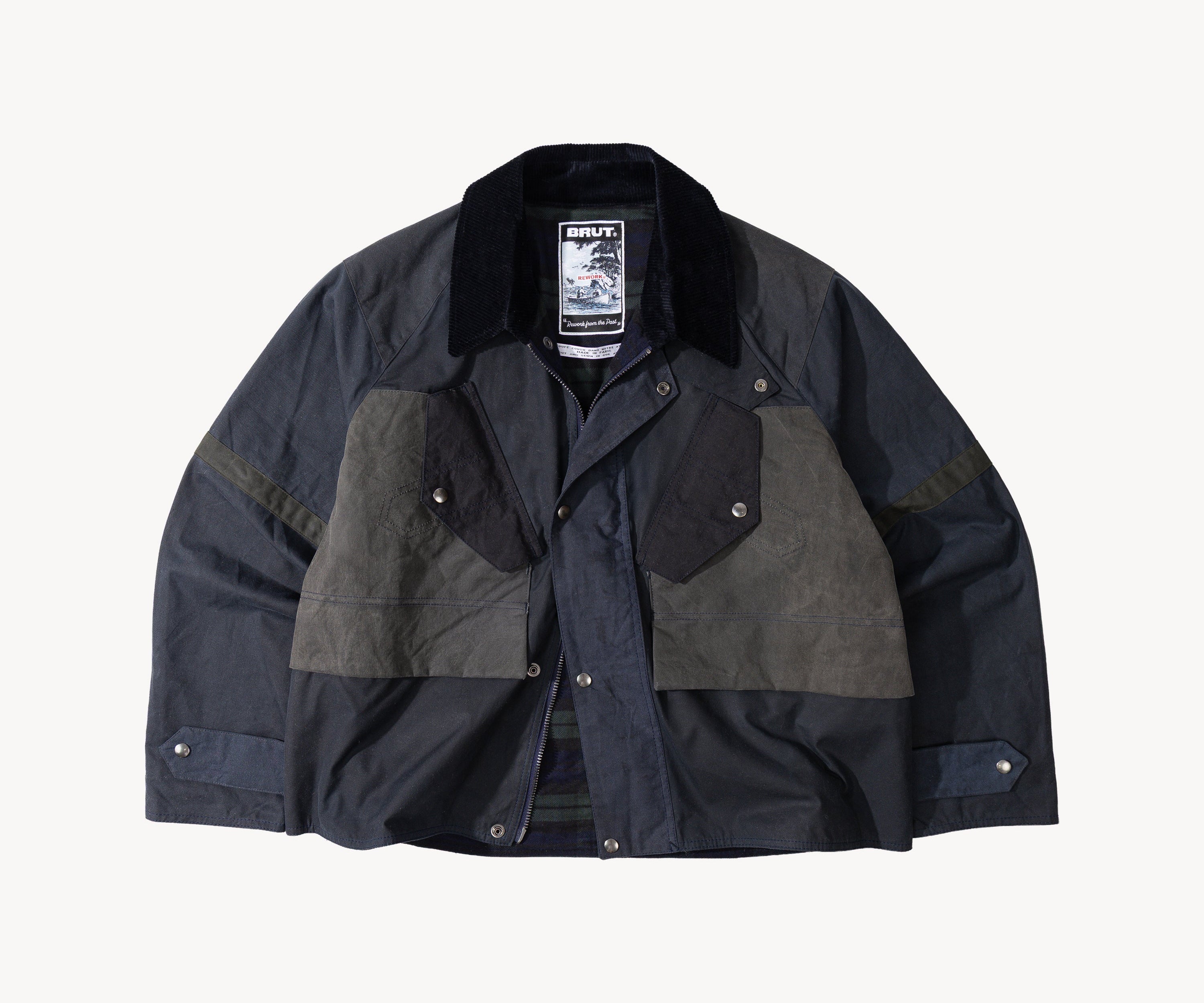 REWORK® TACTICAL WAX JACKET - N° 014 Coats & Jackets LARGE / BLUE - BRUT Clothing