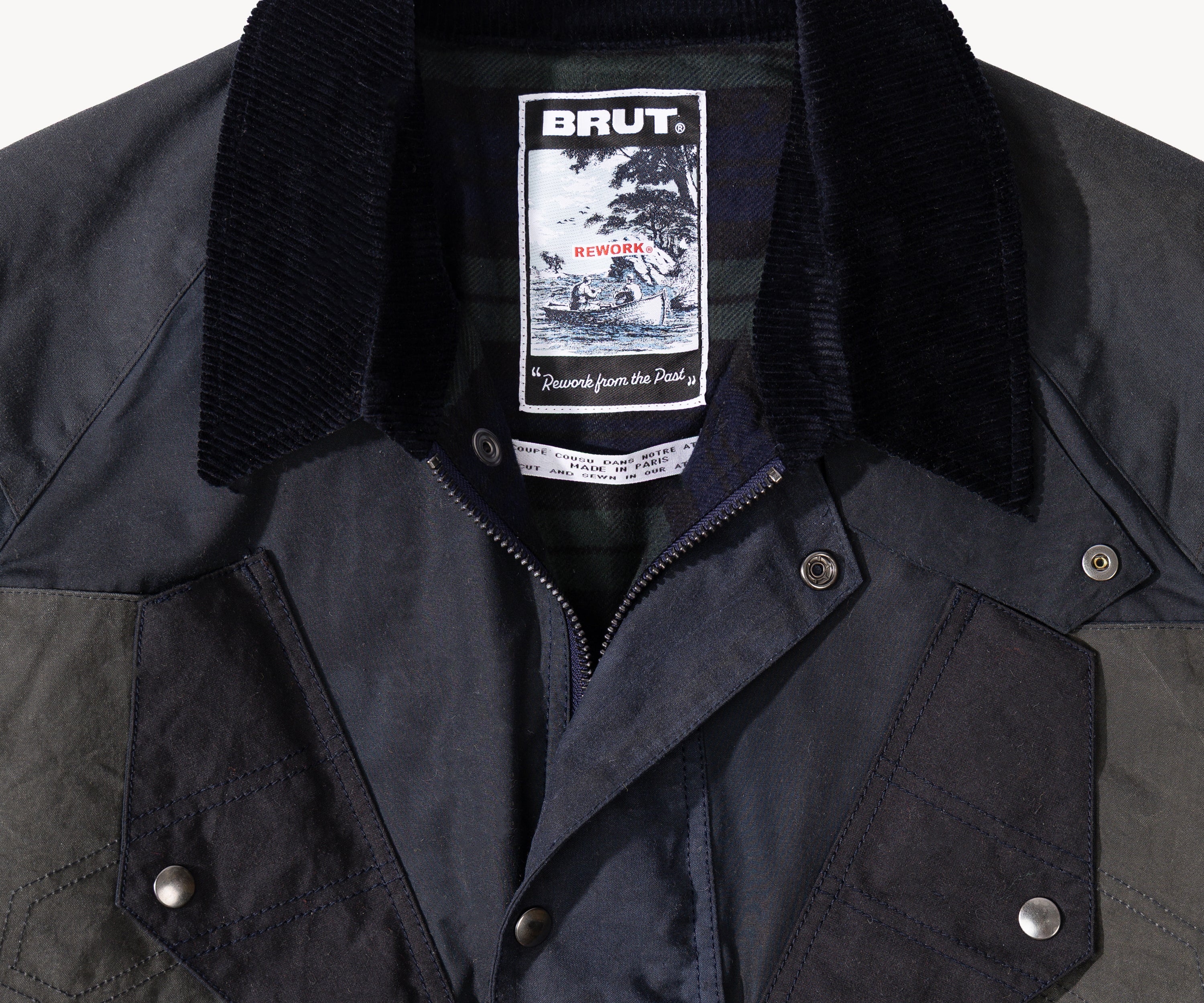 REWORK® TACTICAL WAX JACKET - N° 014 Coats & Jackets LARGE / BLUE - BRUT Clothing
