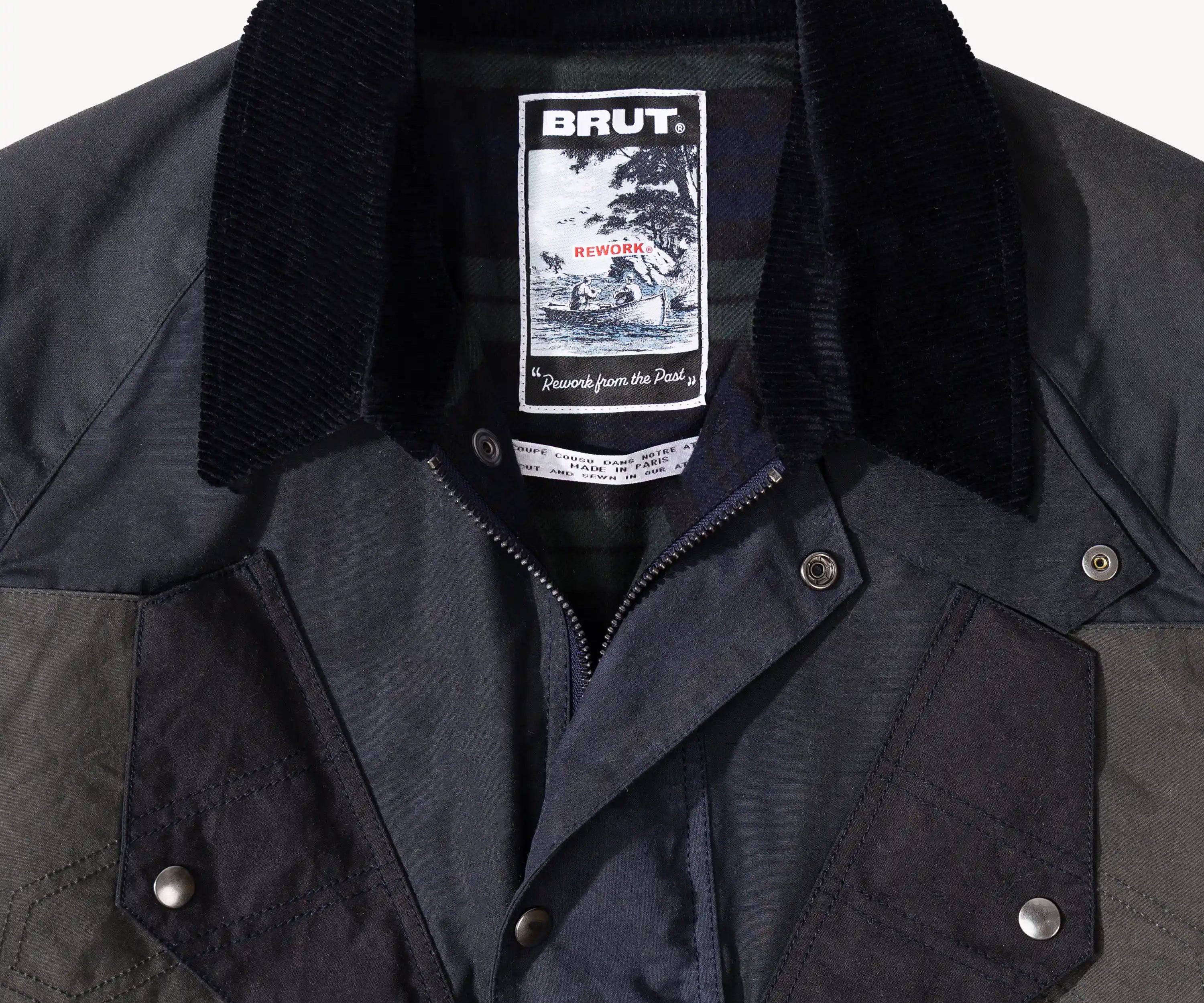 REWORK® TACTICAL WAX JACKET - N° 014 Coats & Jackets LARGE / BLUE - BRUT Clothing