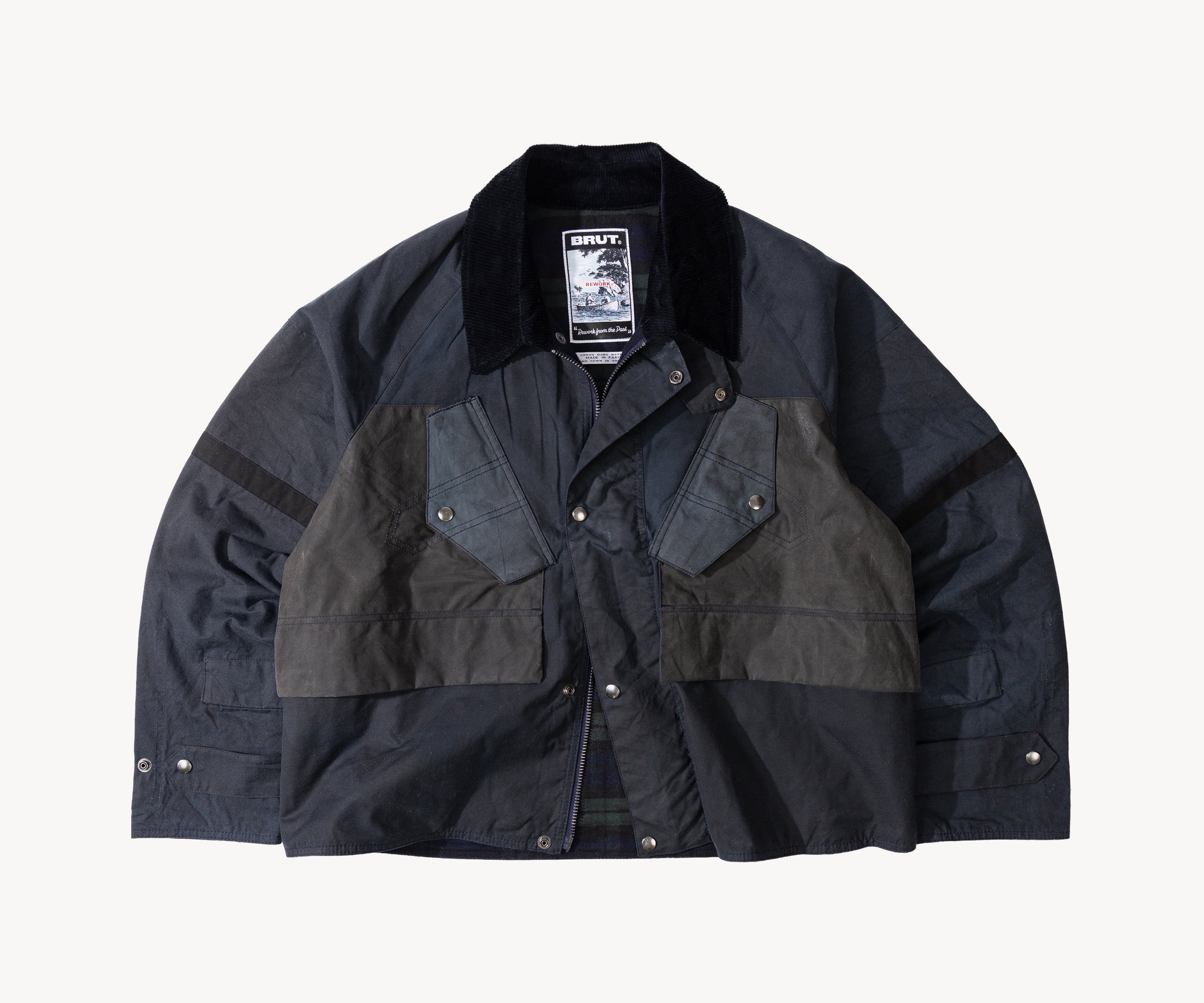 REWORK® TACTICAL WAX JACKET - N° 025 Coats & Jackets X-LARGE / BLUE - BRUT Clothing