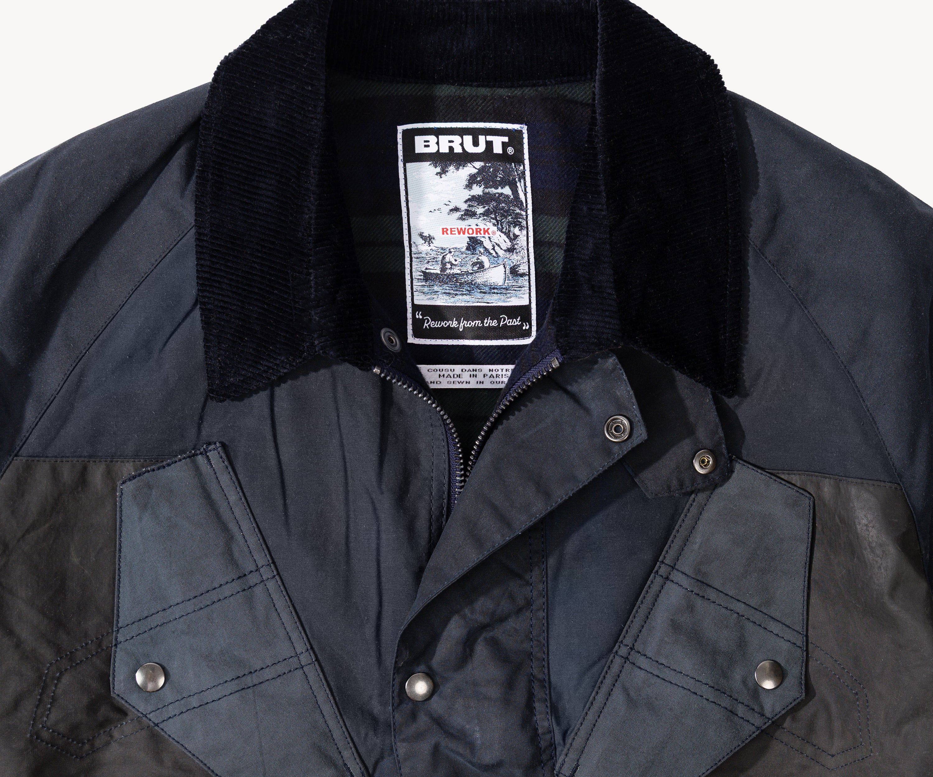 REWORK® TACTICAL WAX JACKET - N° 025 Coats & Jackets X-LARGE / BLUE - BRUT Clothing