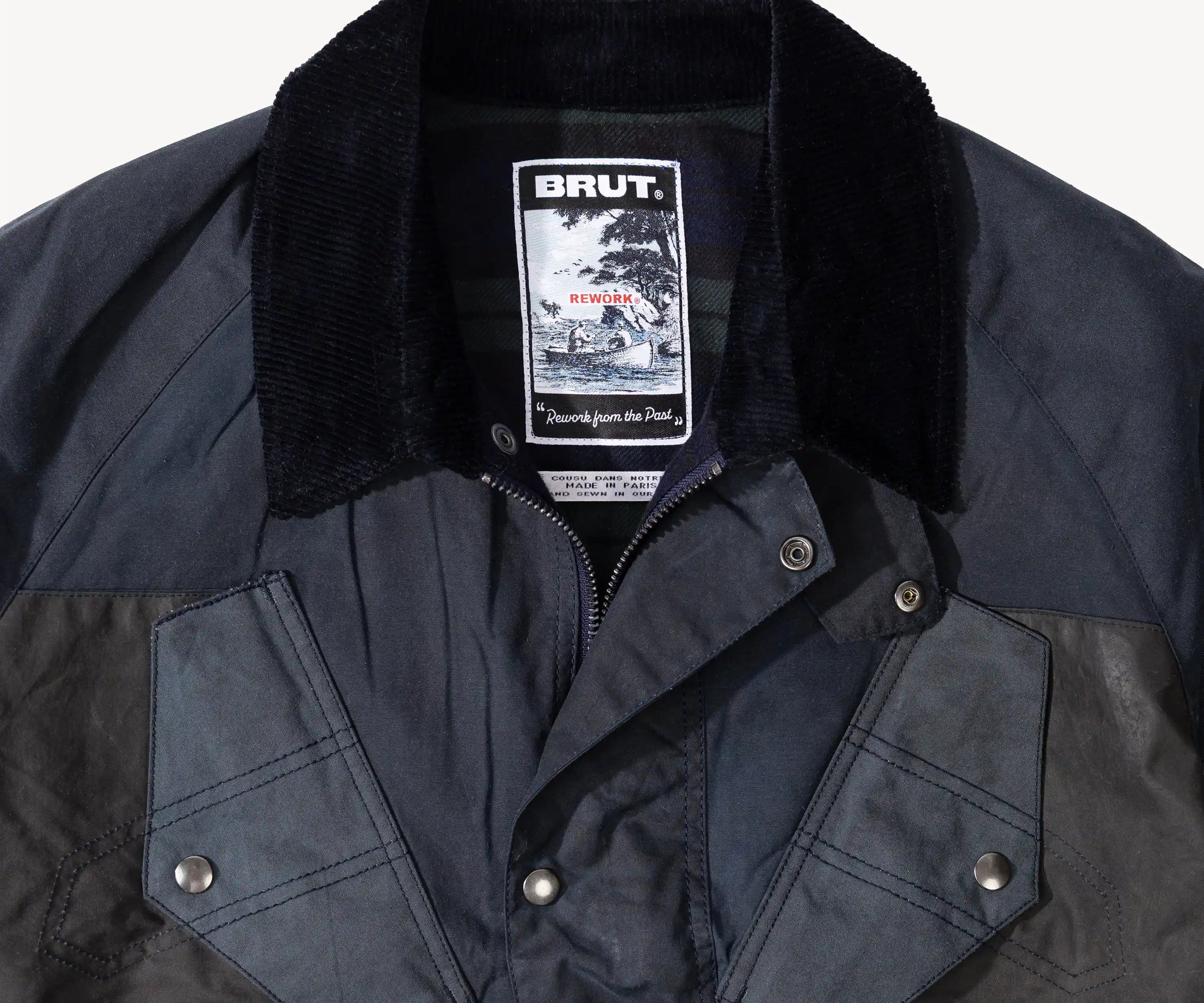 REWORK® TACTICAL WAX JACKET - N° 025 Coats & Jackets X-LARGE / BLUE - BRUT Clothing