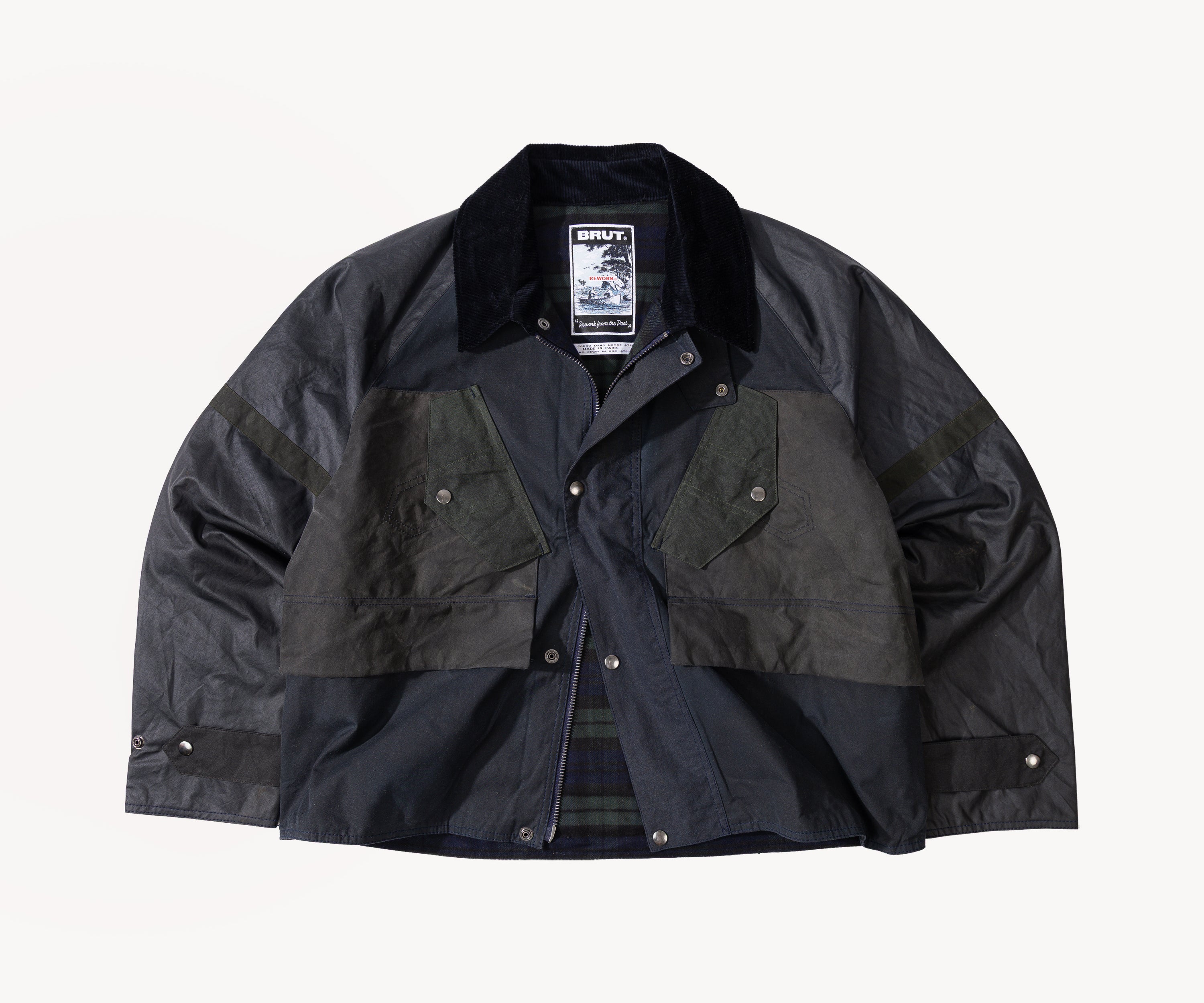 REWORK® TACTICAL WAX JACKET - N° 026 Manteaux et vestes X-LARGE / BLEU - BRUT Clothing
