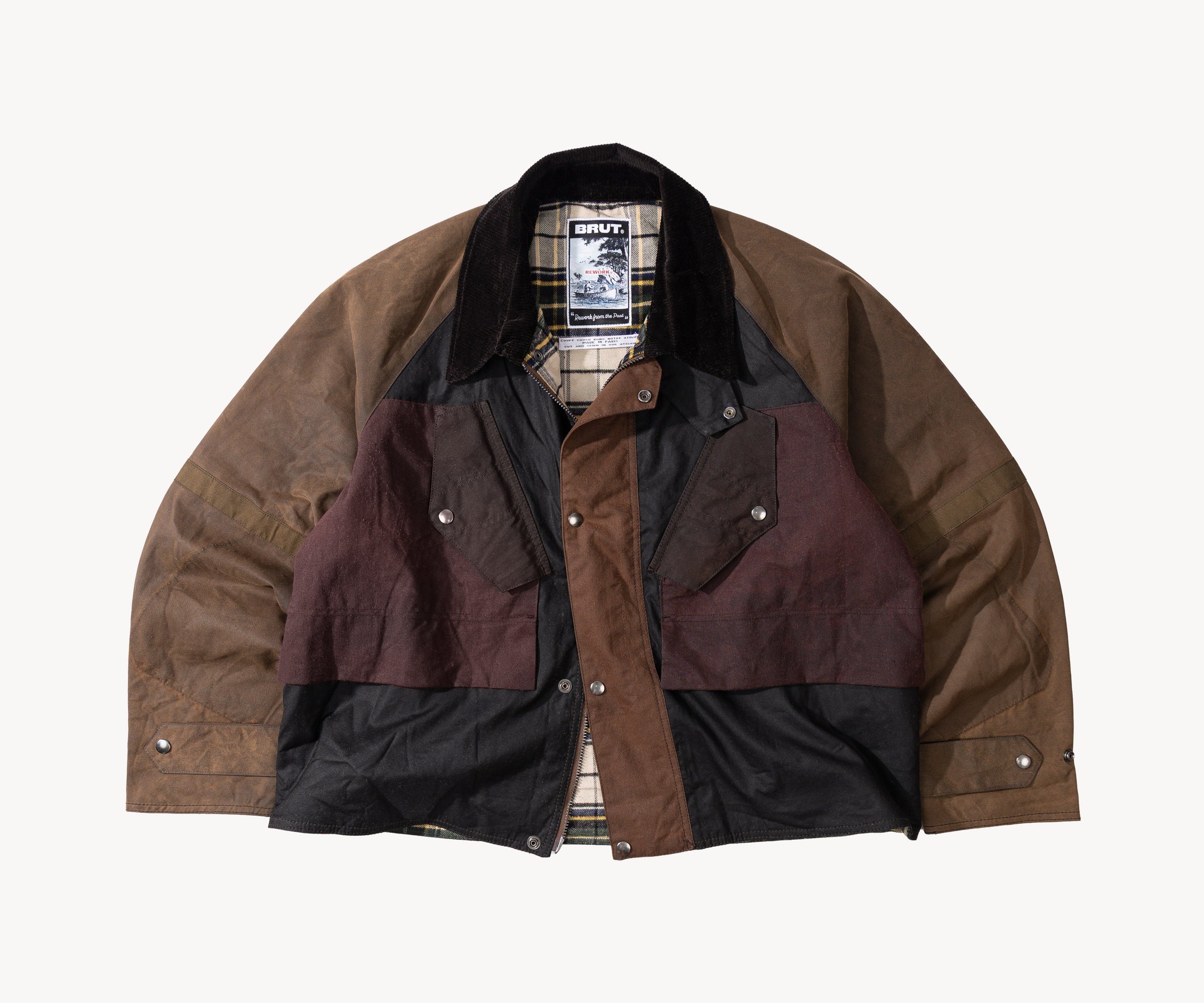 REWORK® TACTICAL WAX JACKET - N° 029 Coats & Jackets X-LARGE / BROWN - BRUT Clothing
