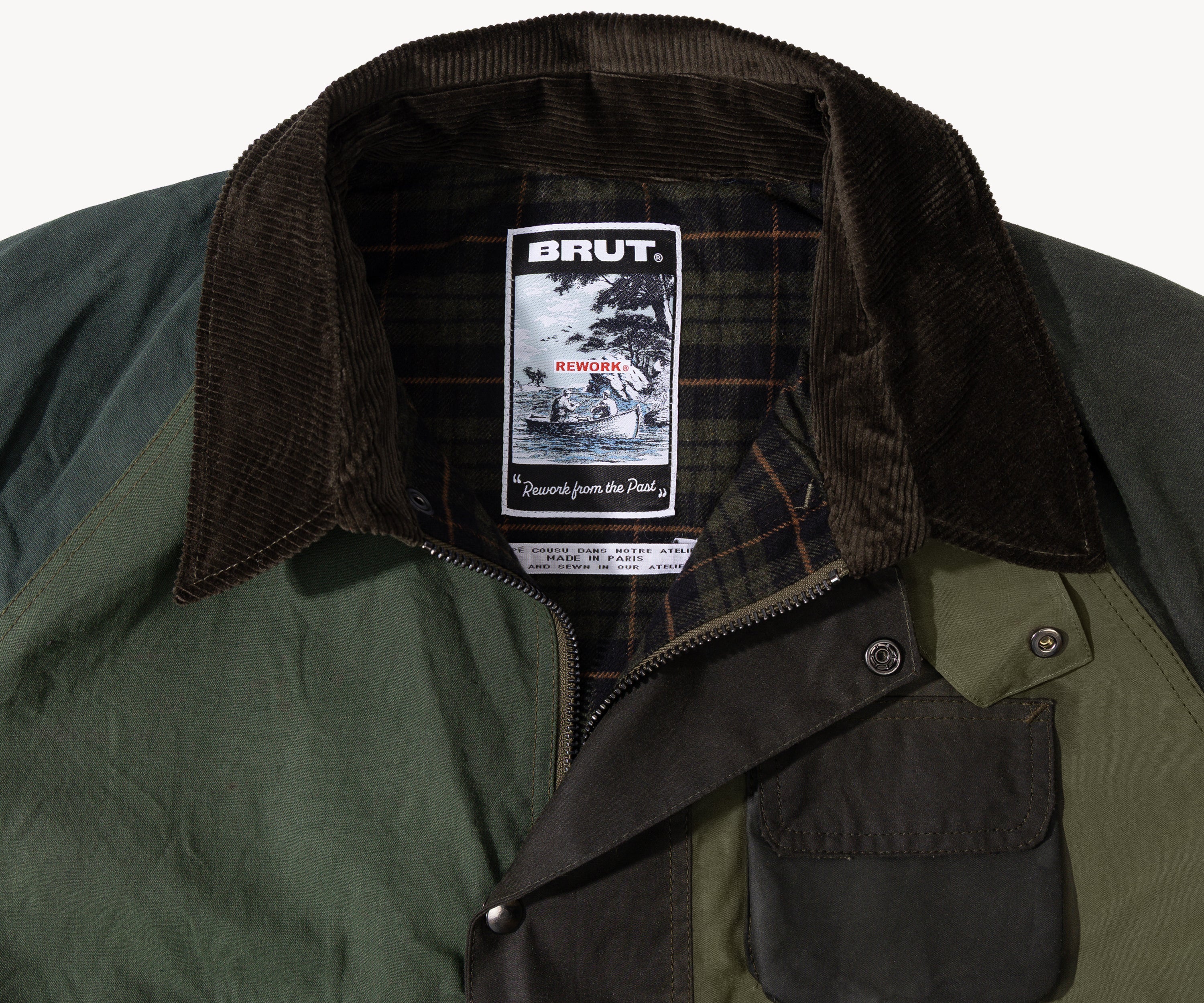 REWORK® FLY WAX JACKET - N° 036 Coats & Jackets LARGE / GREEN - BRUT Clothing