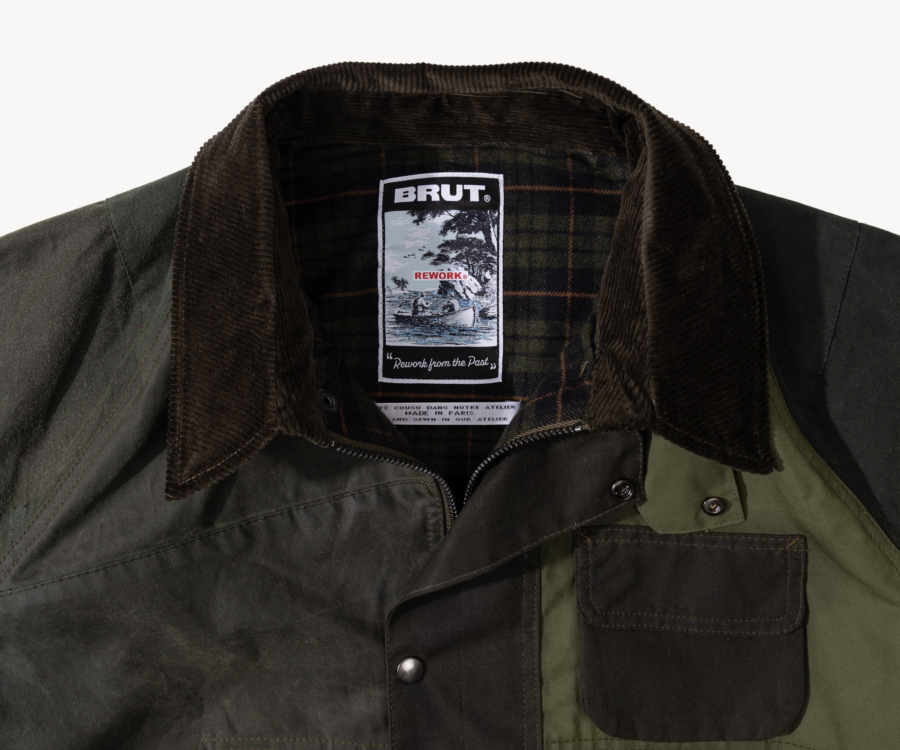 REWORK® FLY WAX JACKET - N° 042 Coats & Jackets LARGE / GREEN - BRUT Clothing