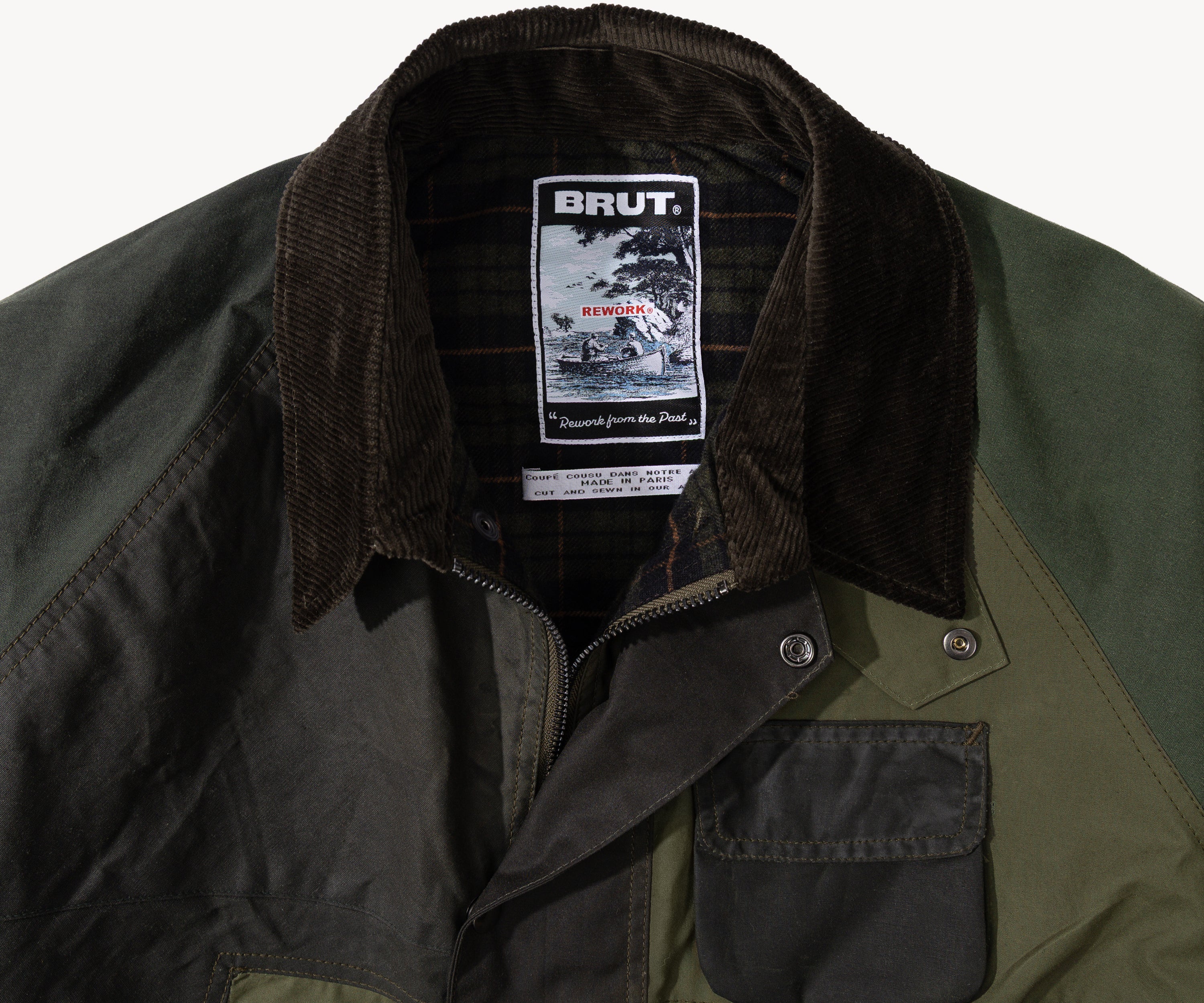 REWORK® FLY WAX JACKET - N° 043 Coats & Jackets LARGE / GREEN - BRUT Clothing