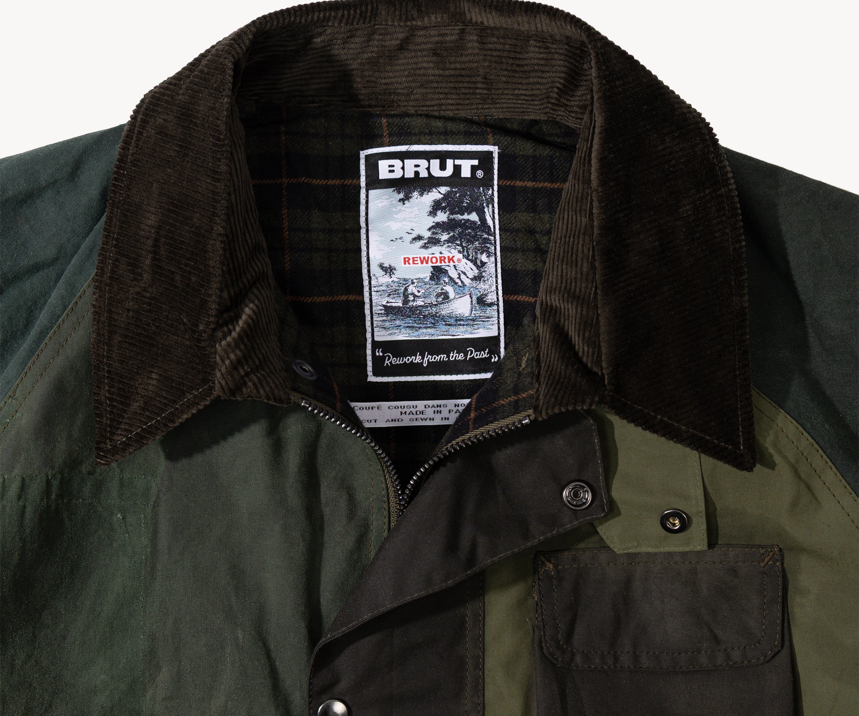 REWORK® FLY WAX JACKET - N° 035 Coats & Jackets LARGE / GREEN - BRUT Clothing