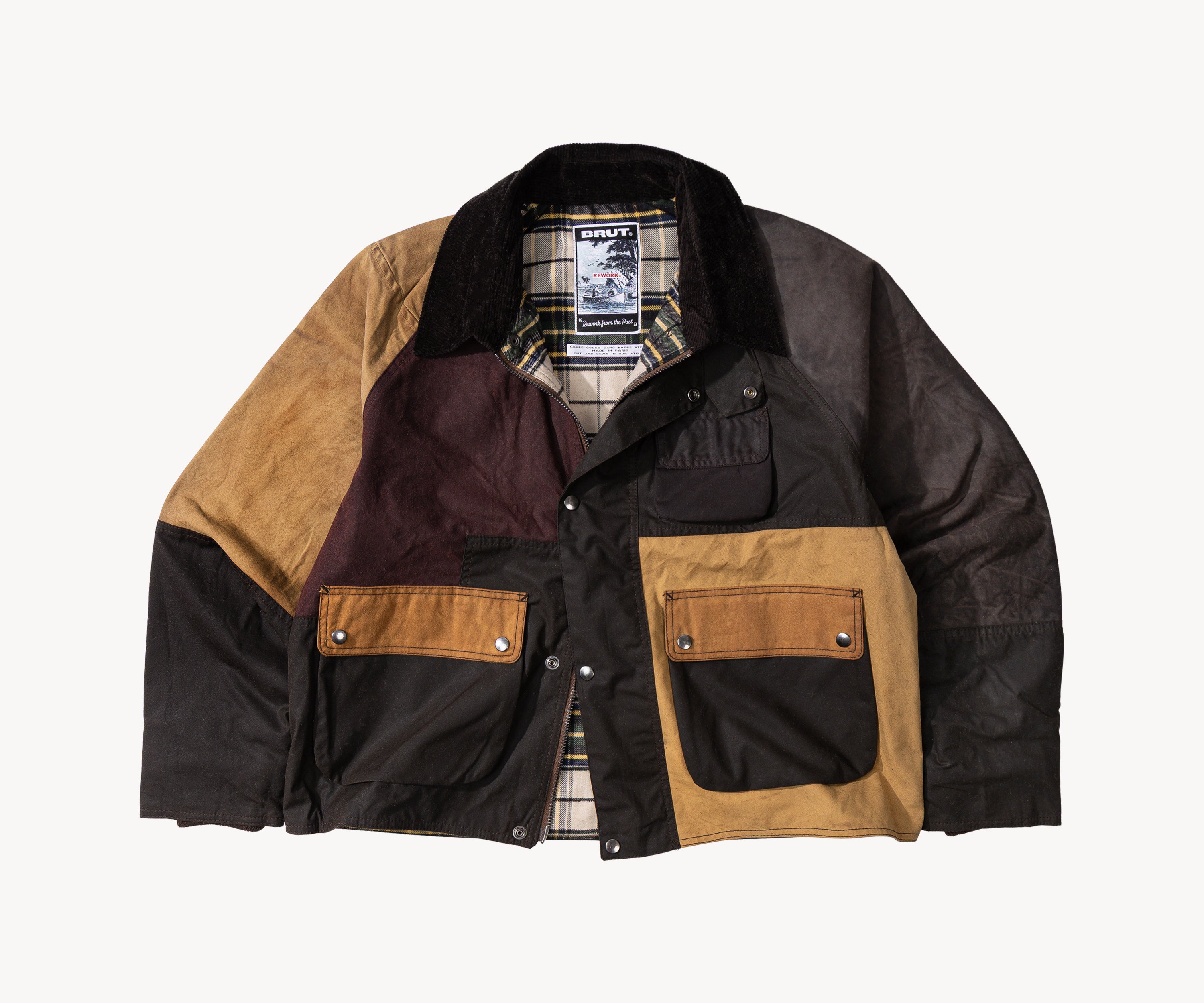 REWORK® FLY WAX JACKET - N° 046 Manteaux et vestes LARGE / MARRON - BRUT Clothing