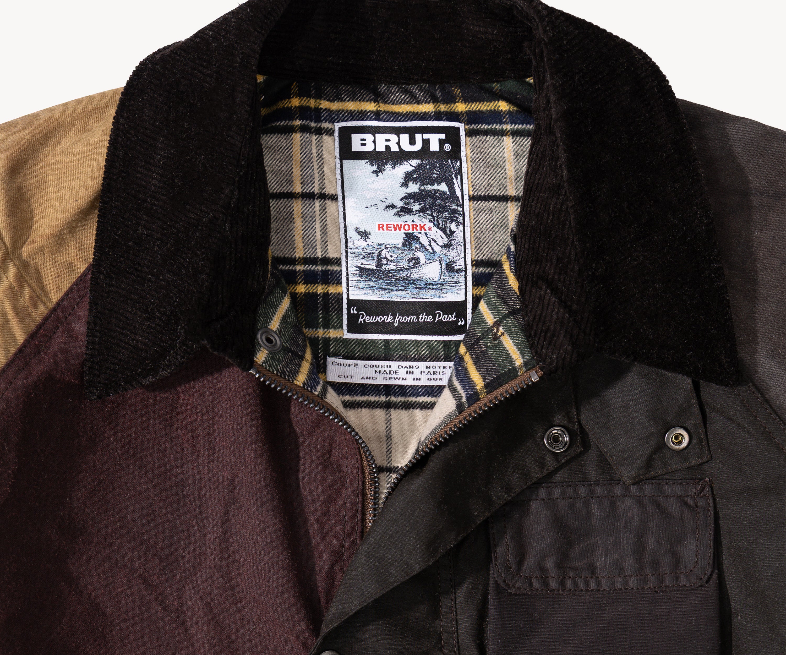 REWORK® FLY WAX JACKET - N° 046 Coats & Jackets LARGE / BROWN - BRUT Clothing