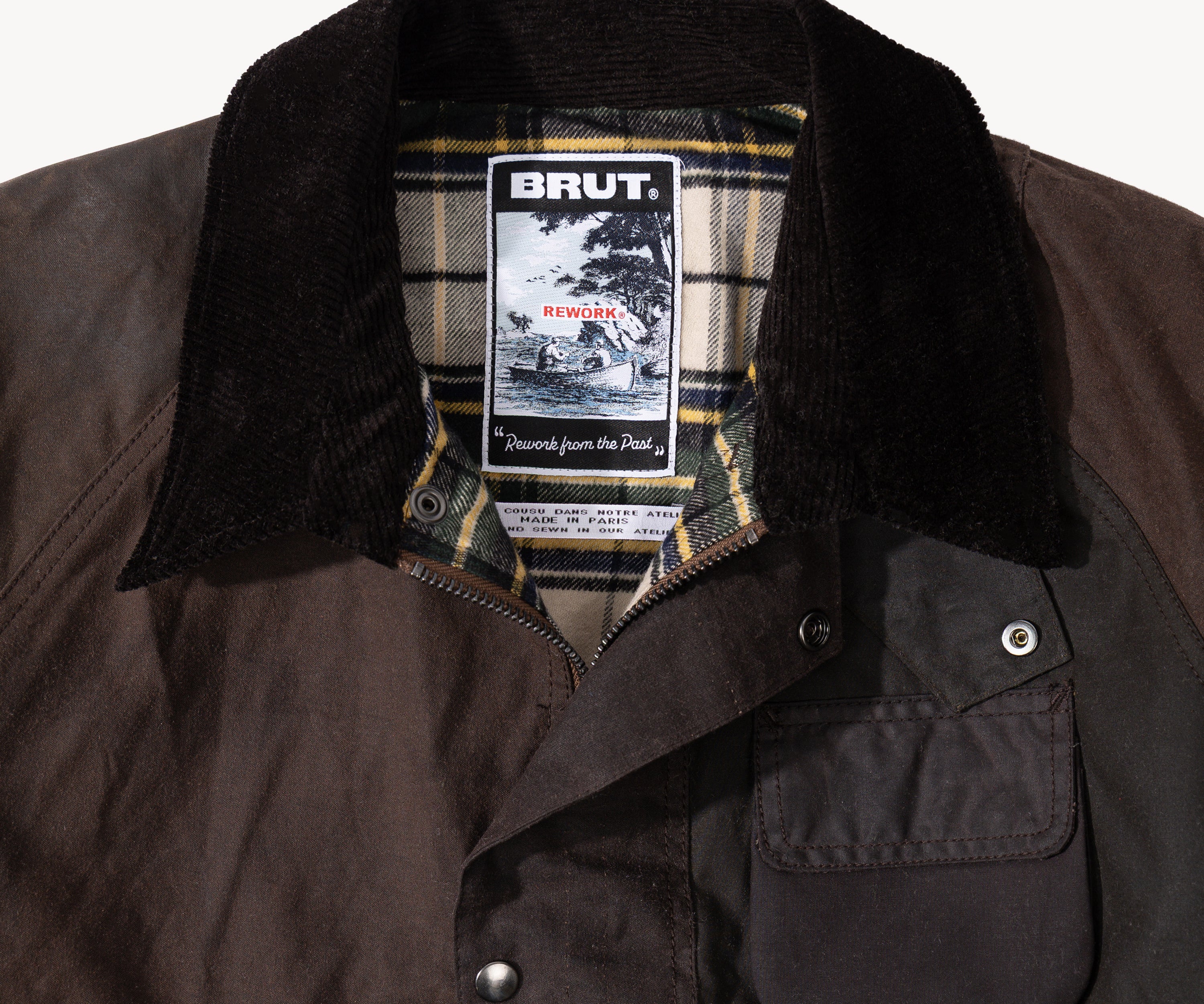 REWORK® FLY WAX JACKET - N° 047 Coats & Jackets LARGE / BROWN - BRUT Clothing