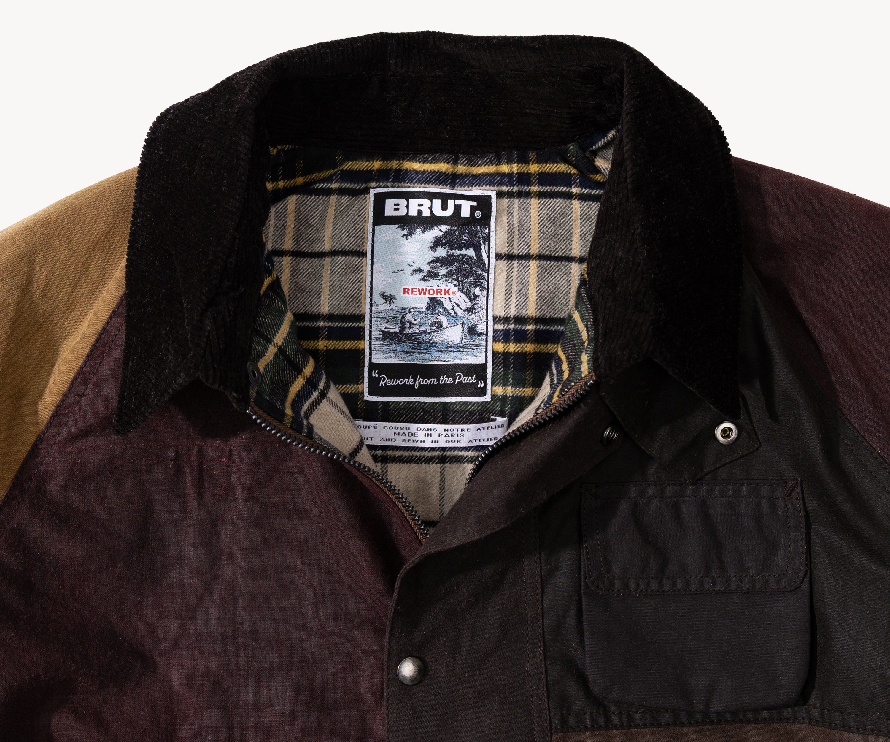 REWORK® FLY WAX JACKET - N° 044 Coats & Jackets LARGE / BROWN - BRUT Clothing