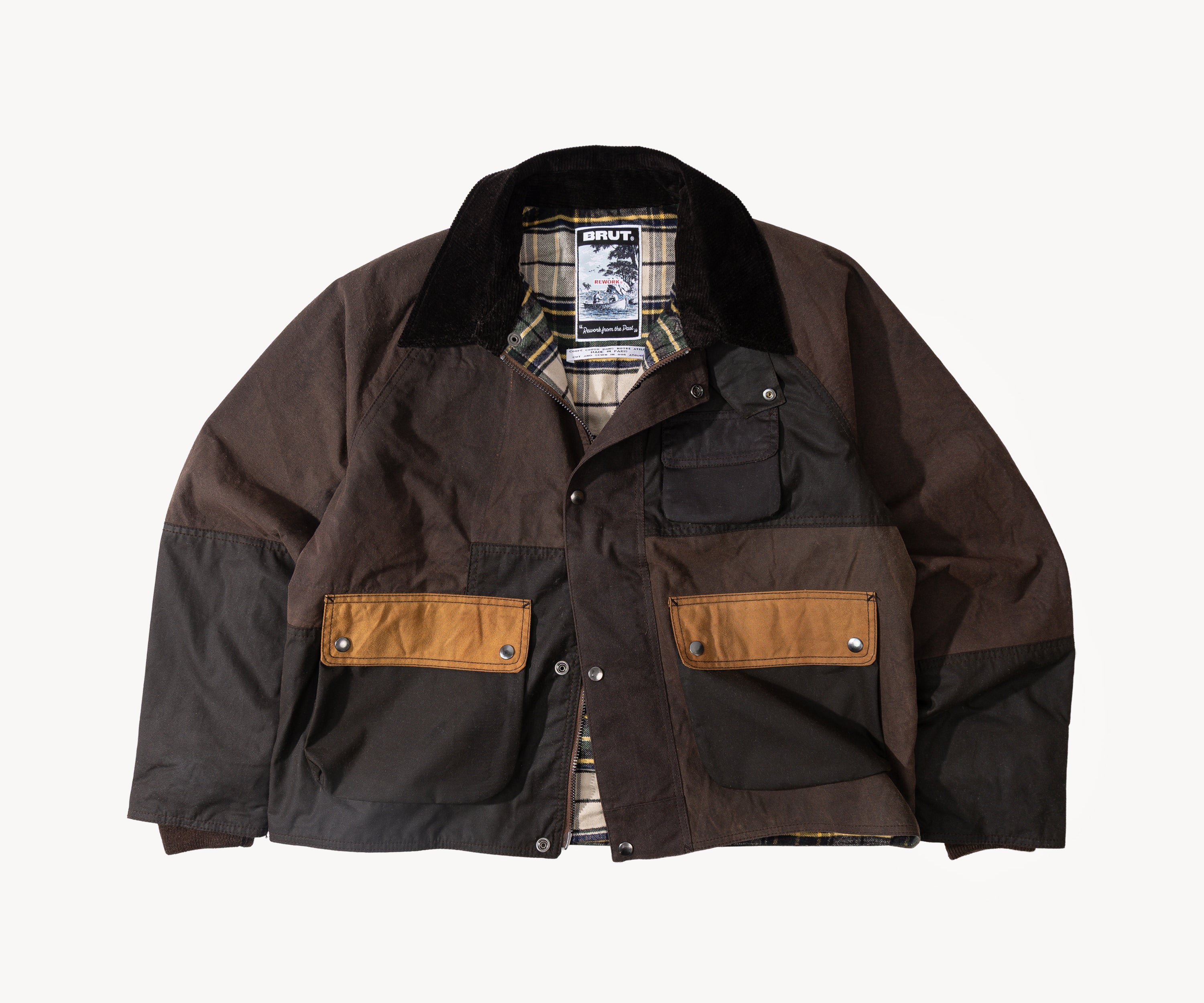 REWORK® FLY WAX JACKET - N° 048 Manteaux et vestes LARGE / MARRON - BRUT Clothing