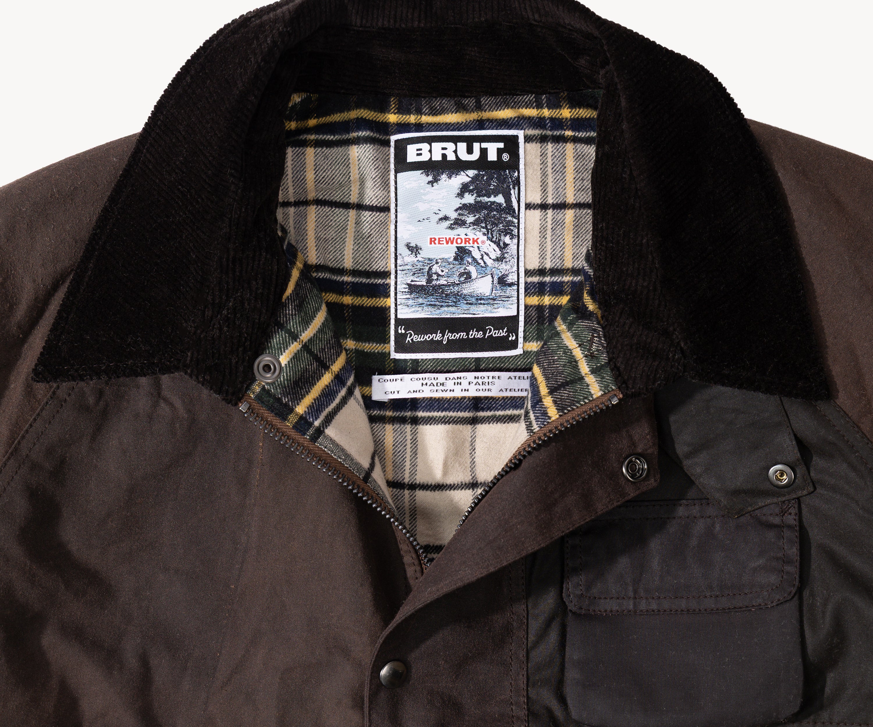REWORK® FLY WAX JACKET - N° 048 Coats & Jackets LARGE / BROWN - BRUT Clothing