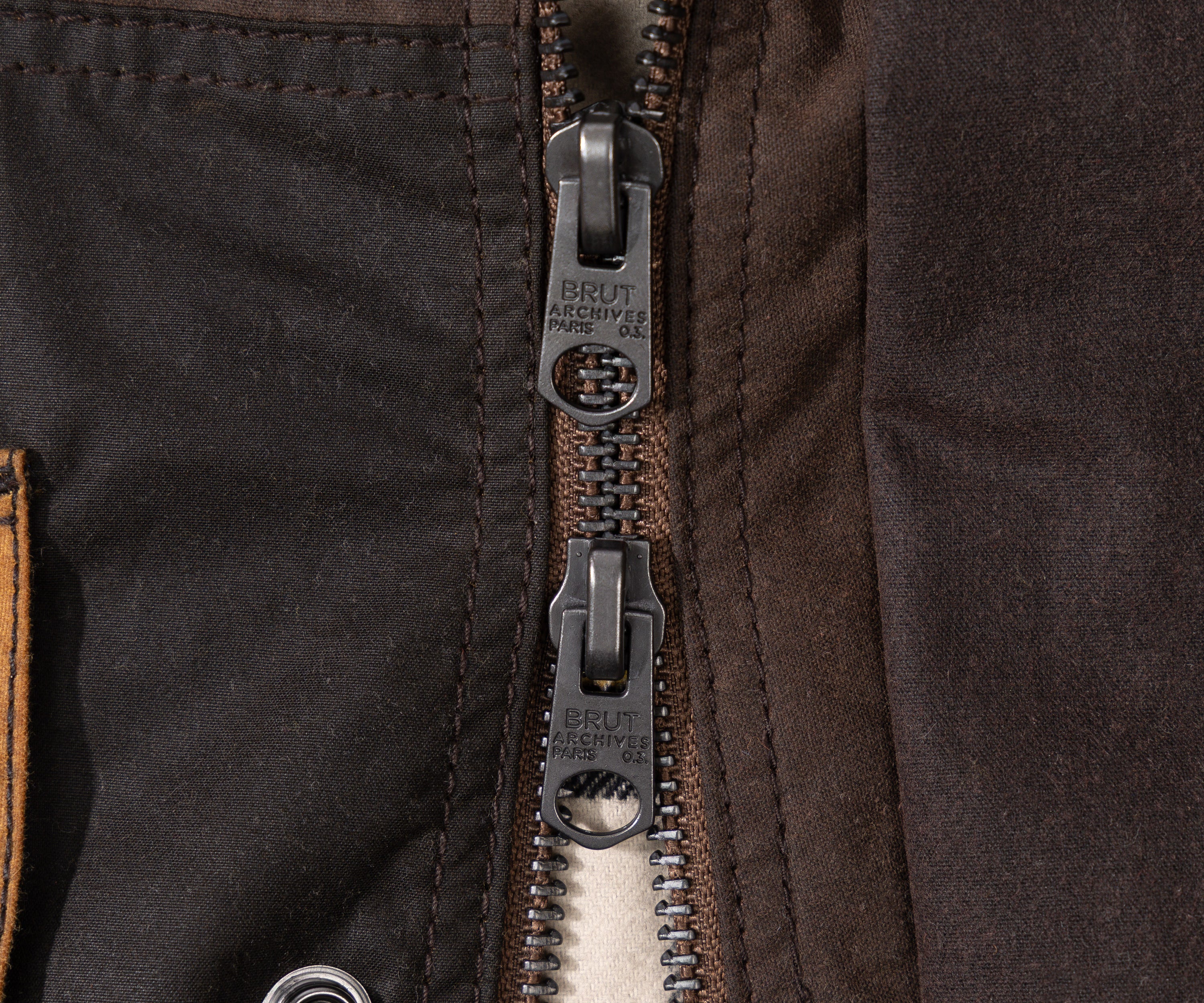 REWORK® FLY WAX JACKET - N° 048 Coats & Jackets LARGE / BROWN - BRUT Clothing
