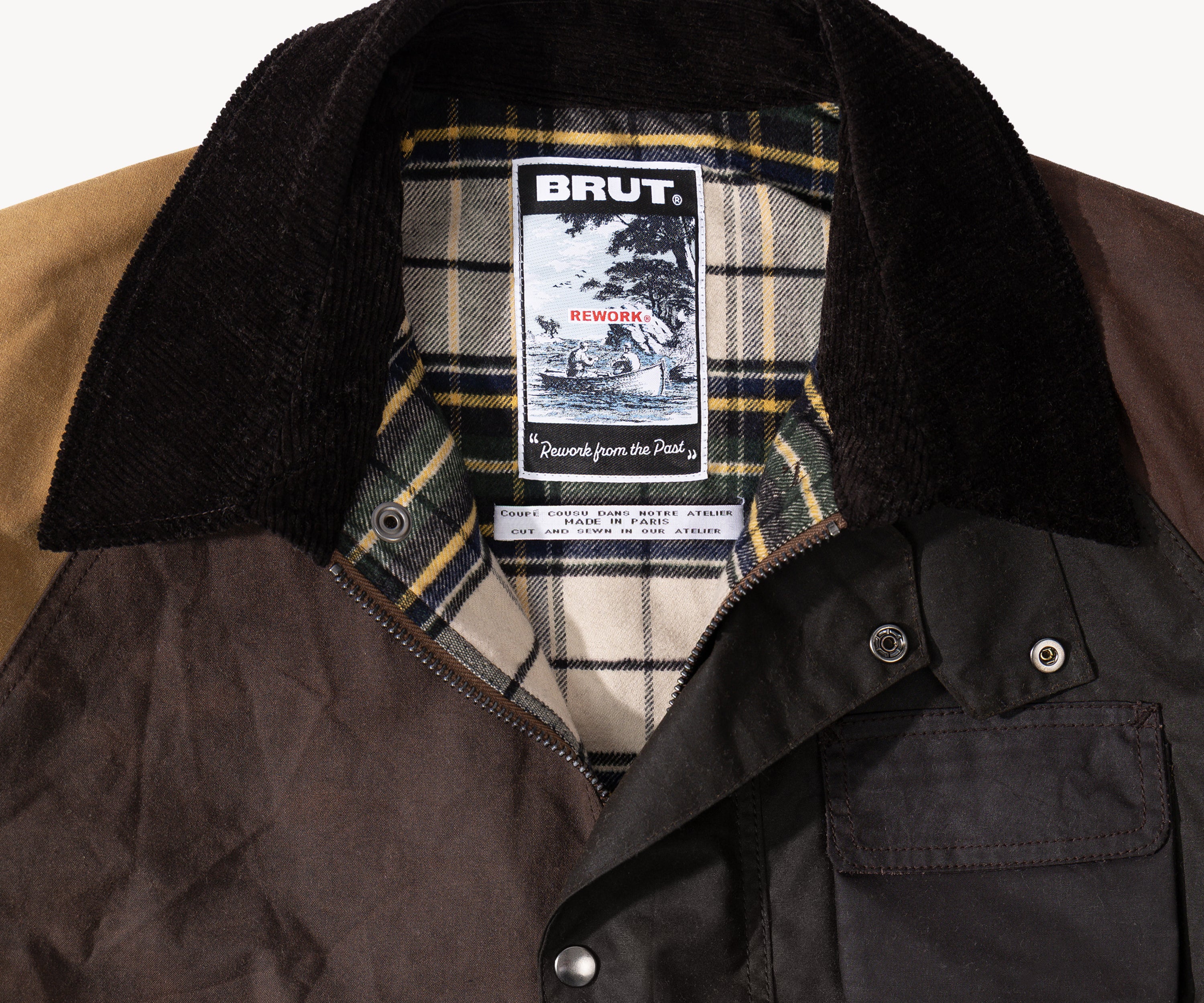 REWORK® FLY WAX JACKET - N° 049 Coats & Jackets LARGE / BROWN - BRUT Clothing