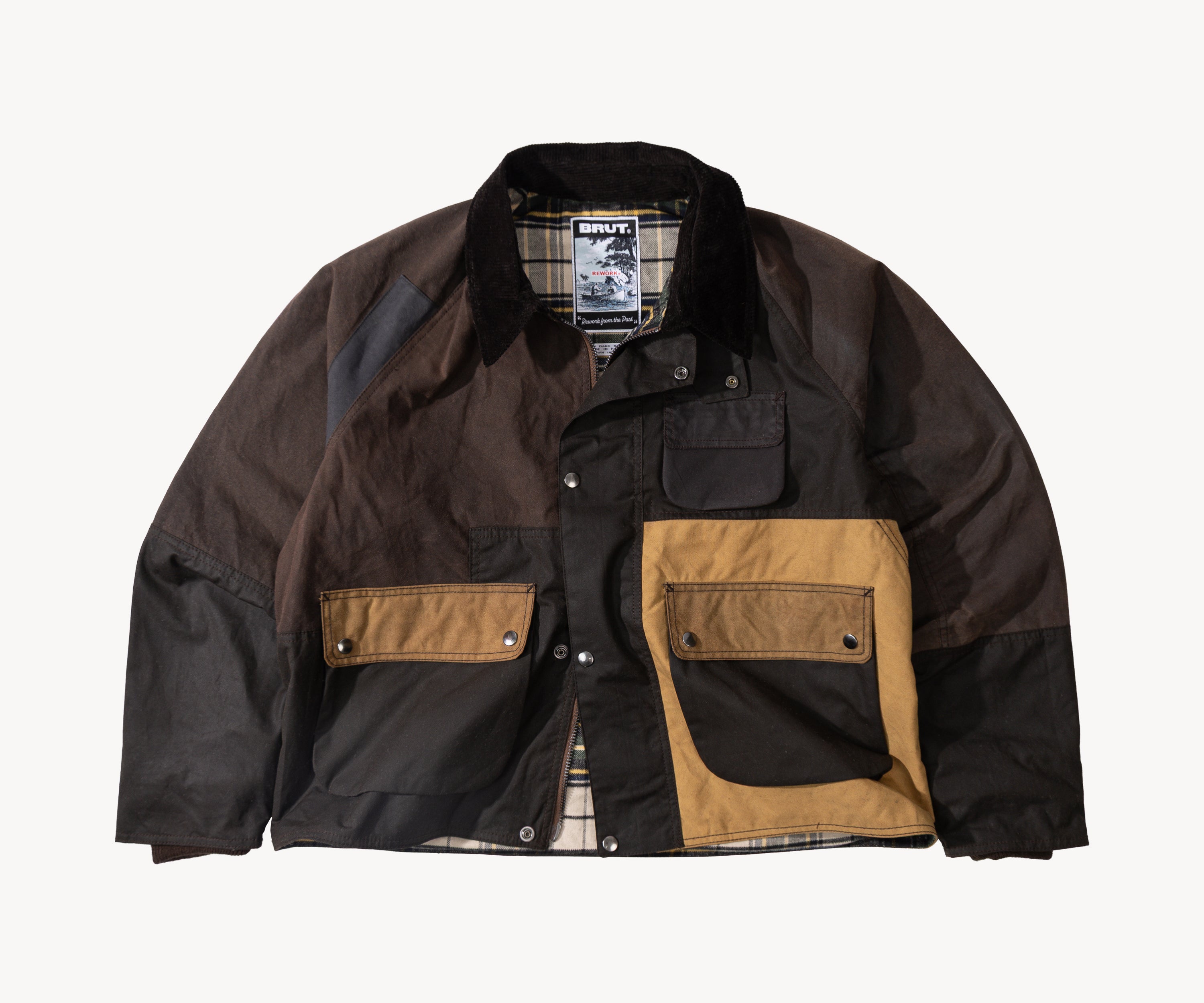 REWORK® FLY WAX JACKET - N° 053 Manteaux et vestes LARGE / MARRON - BRUT Clothing