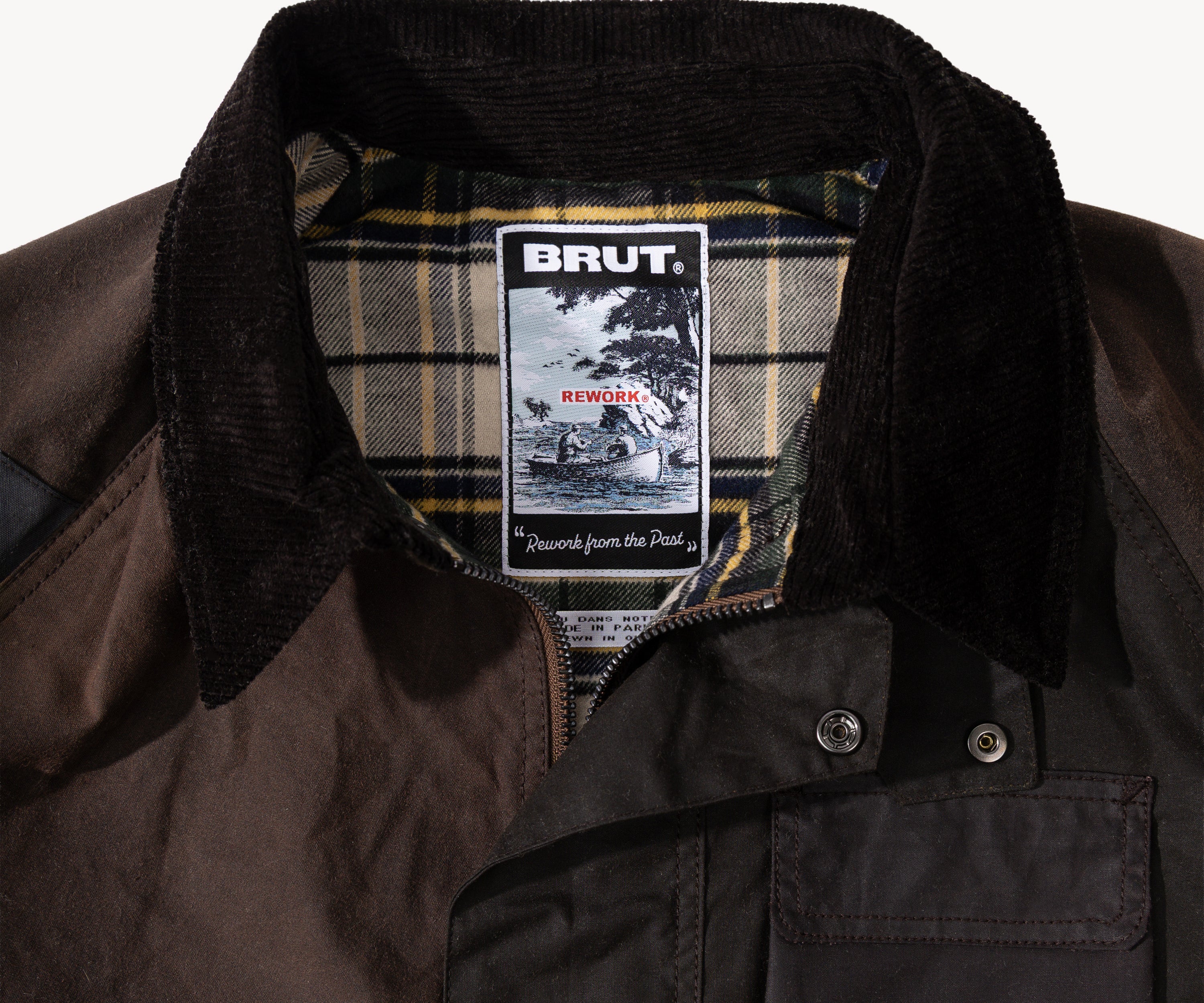 REWORK® FLY WAX JACKET - N° 053 Coats & Jackets LARGE / BROWN - BRUT Clothing