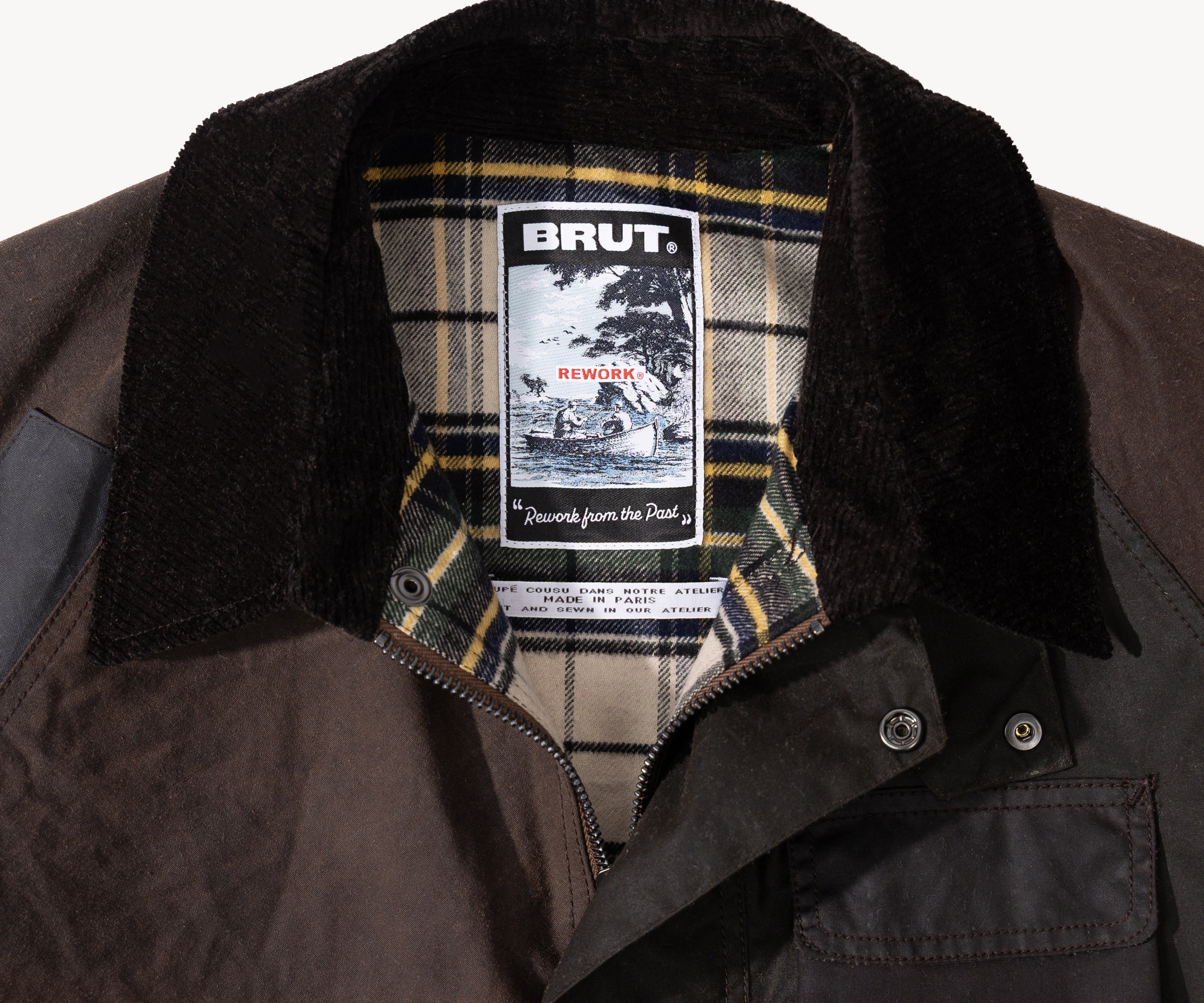 REWORK® FLY WAX JACKET - N° 045 Coats & Jackets LARGE / BROWN - BRUT Clothing