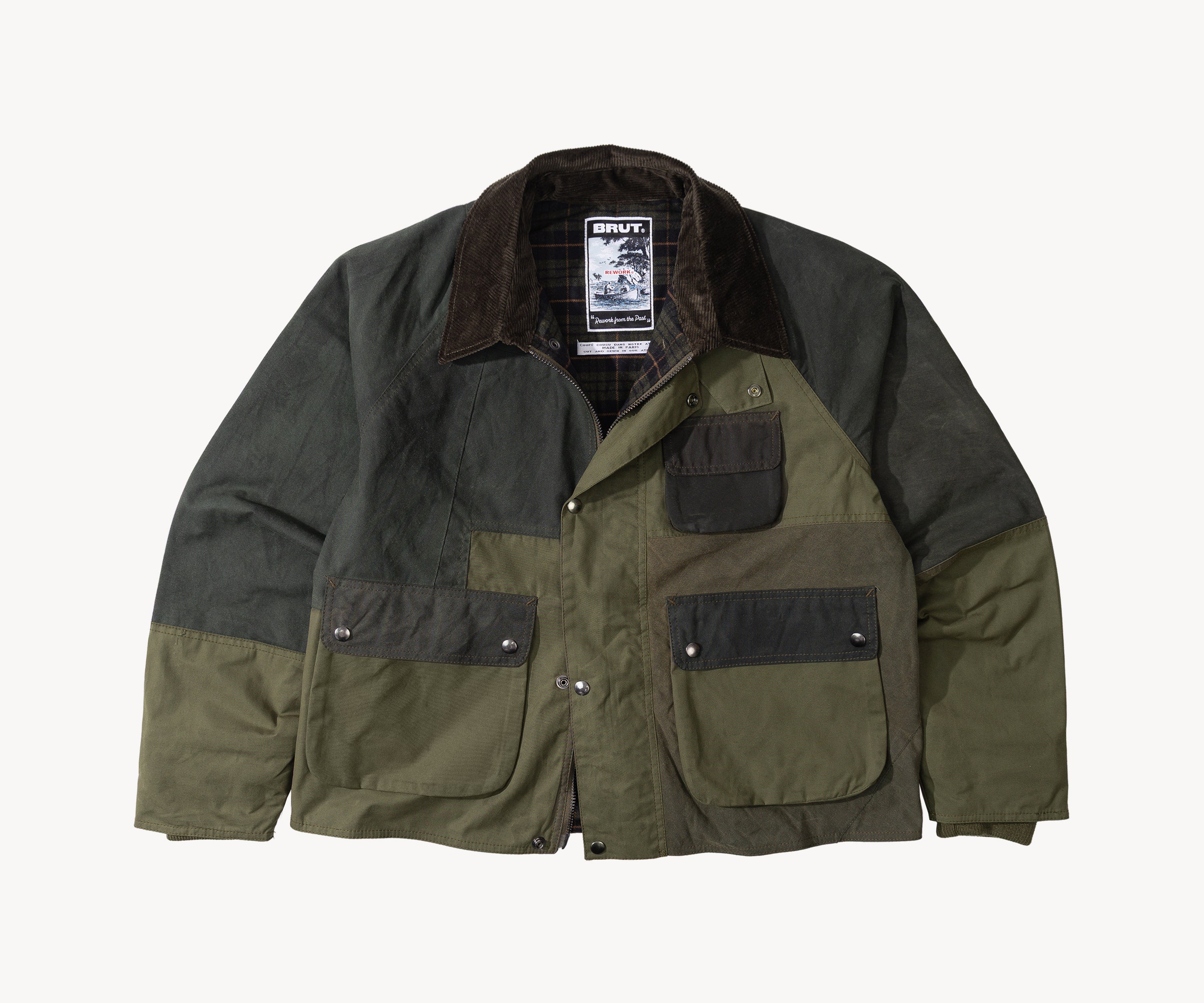 REWORK® FLY WAX JACKET - N° 015 Manteaux et vestes TAILLE MEDIUM / VERT - BRUT Clothing