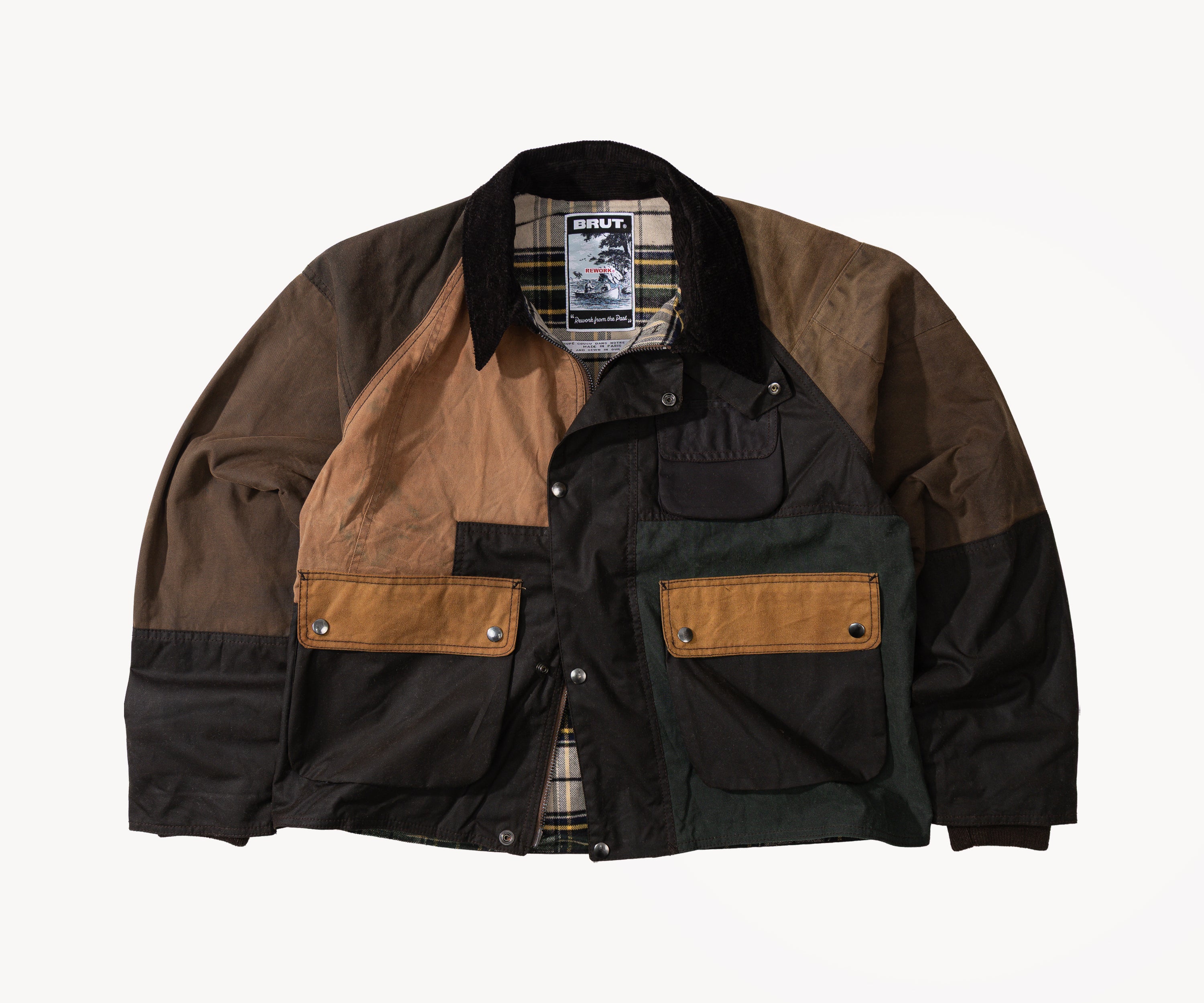 REWORK® FLY WAX JACKET - N° 026 Manteaux et vestes TAILLE MEDIUM / MARRON - BRUT Clothing