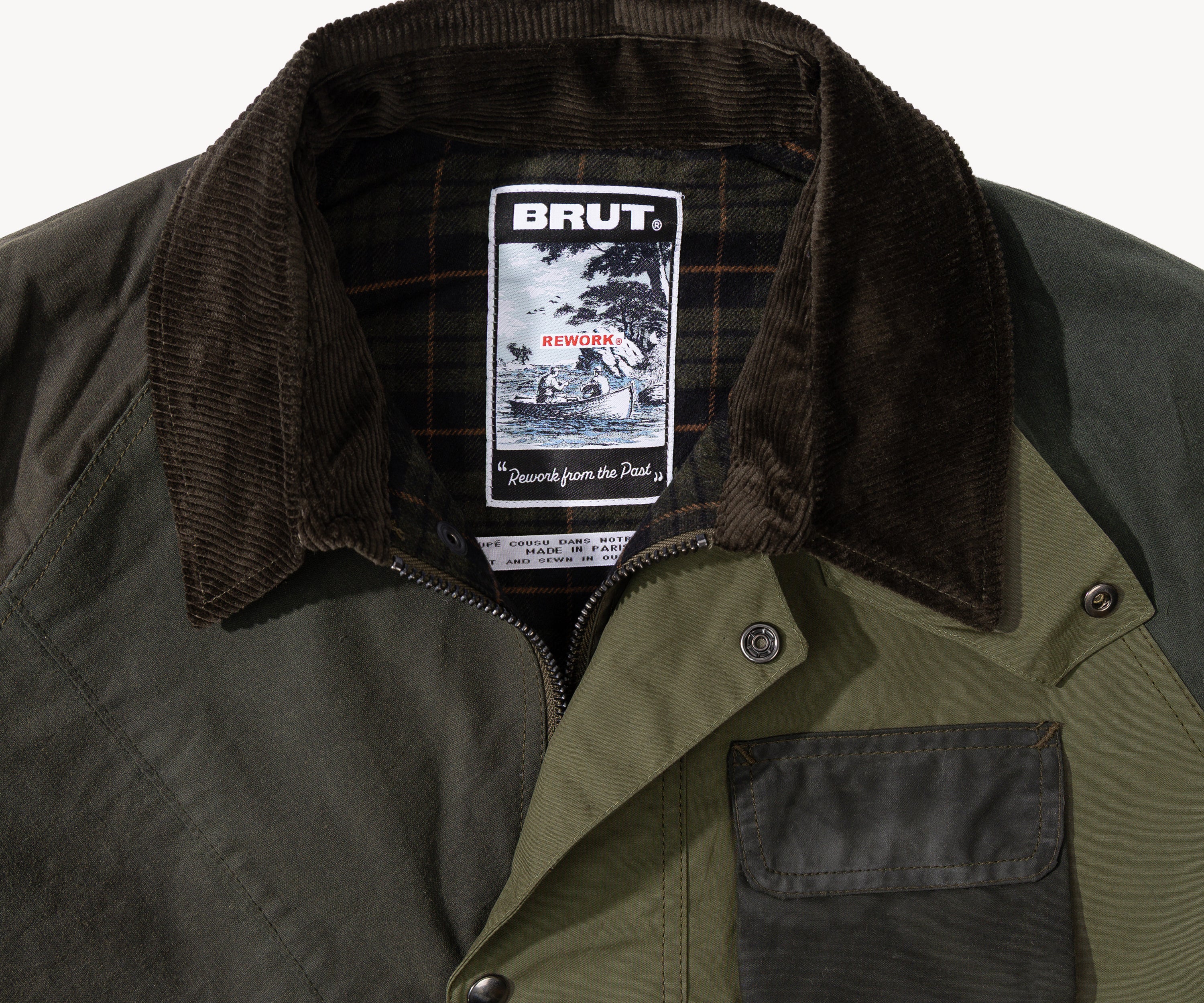 REWORK® FLY WAX JACKET - N° 016 Manteaux et vestes MEDIUM / VERT - BRUT Clothing
