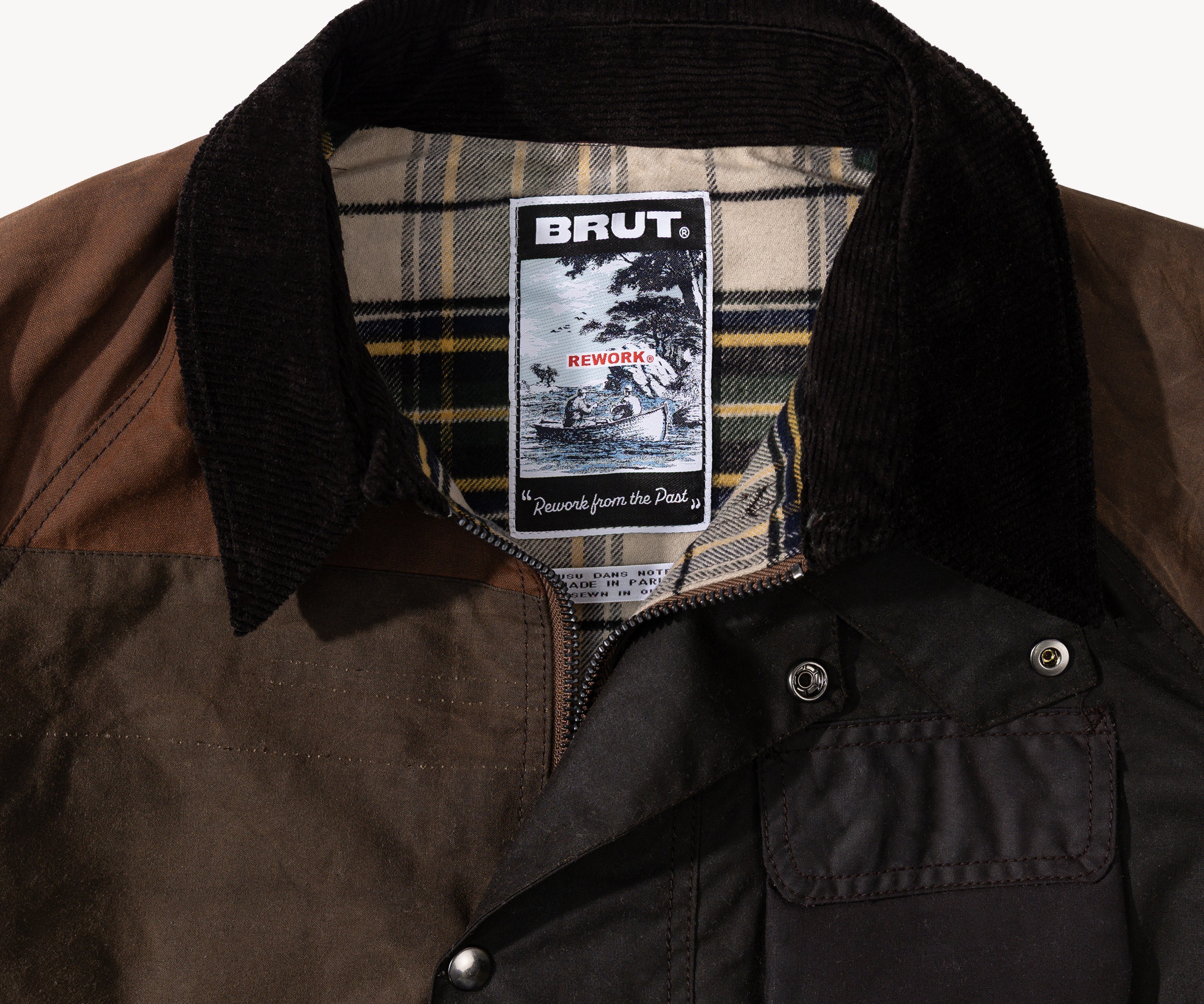 REWORK® FLY WAX JACKET - N° 033 Coats & Jackets MEDIUM / BROWN - BRUT Clothing