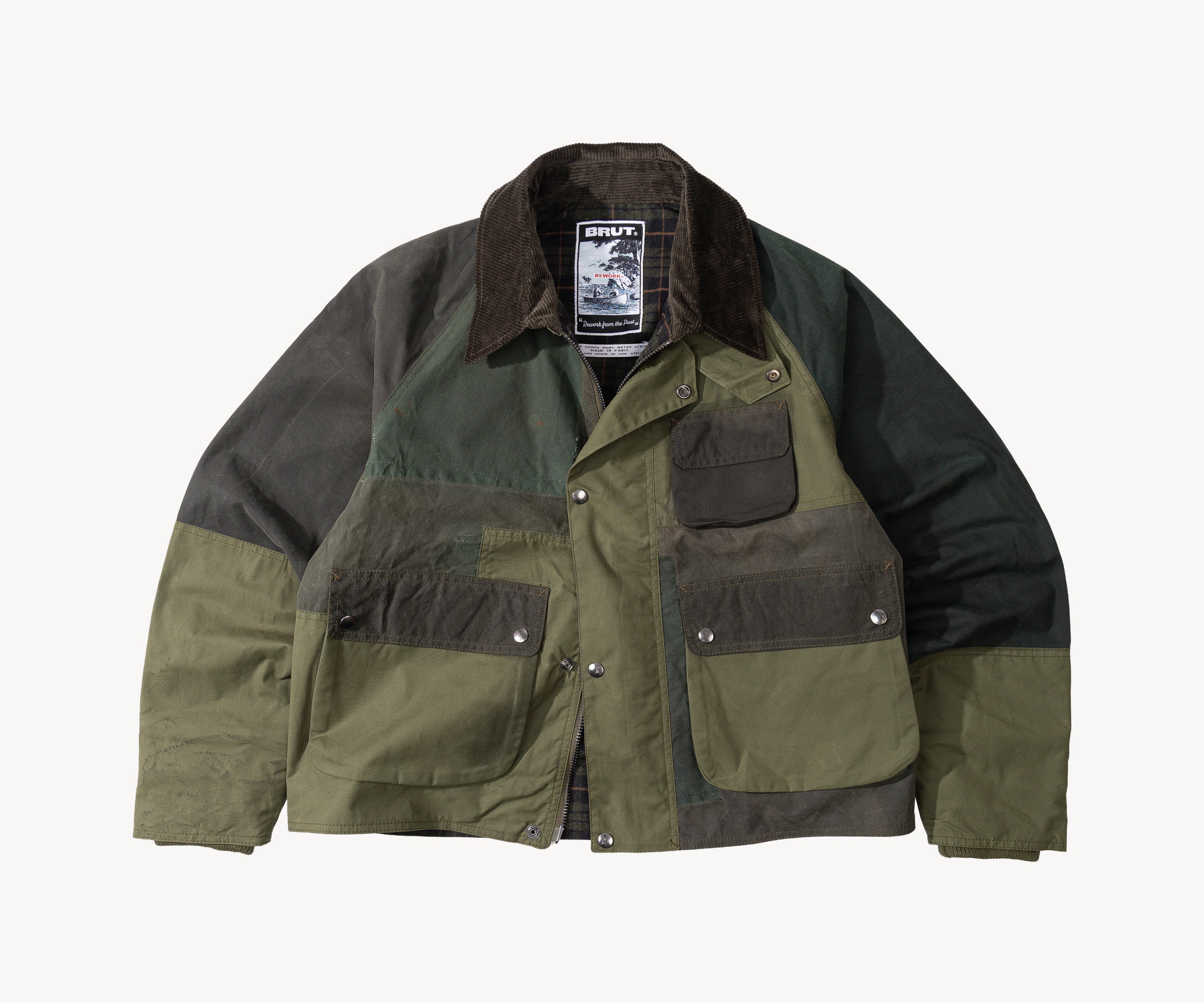 REWORK® FLY WAX JACKET - N° 001 Manteaux et vestes TAILLE SMALL / VERT - BRUT Clothing