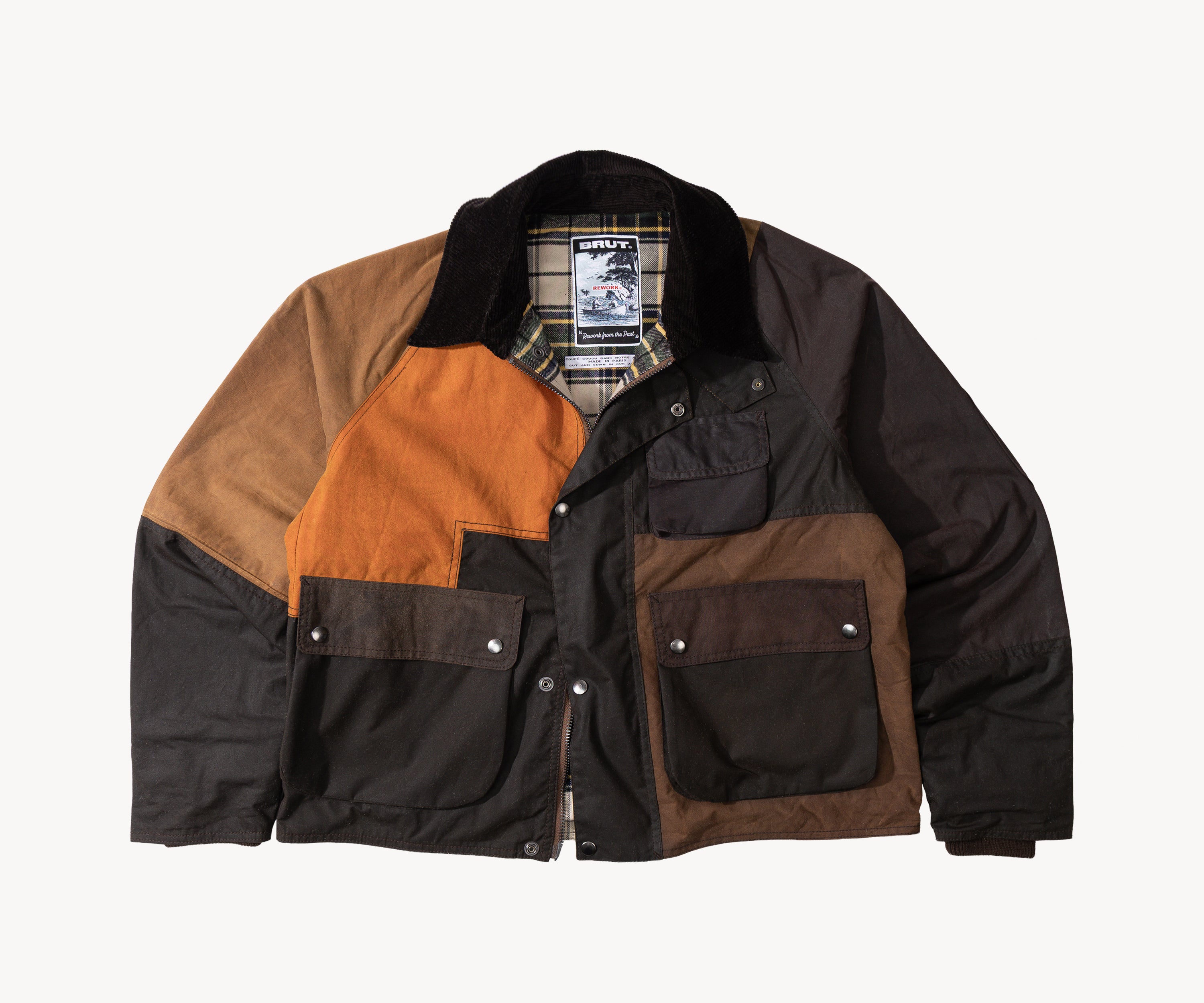 REWORK® FLY WAX JACKET - N° 009 Manteaux et vestes TAILLE S / MARRON - BRUT Clothing