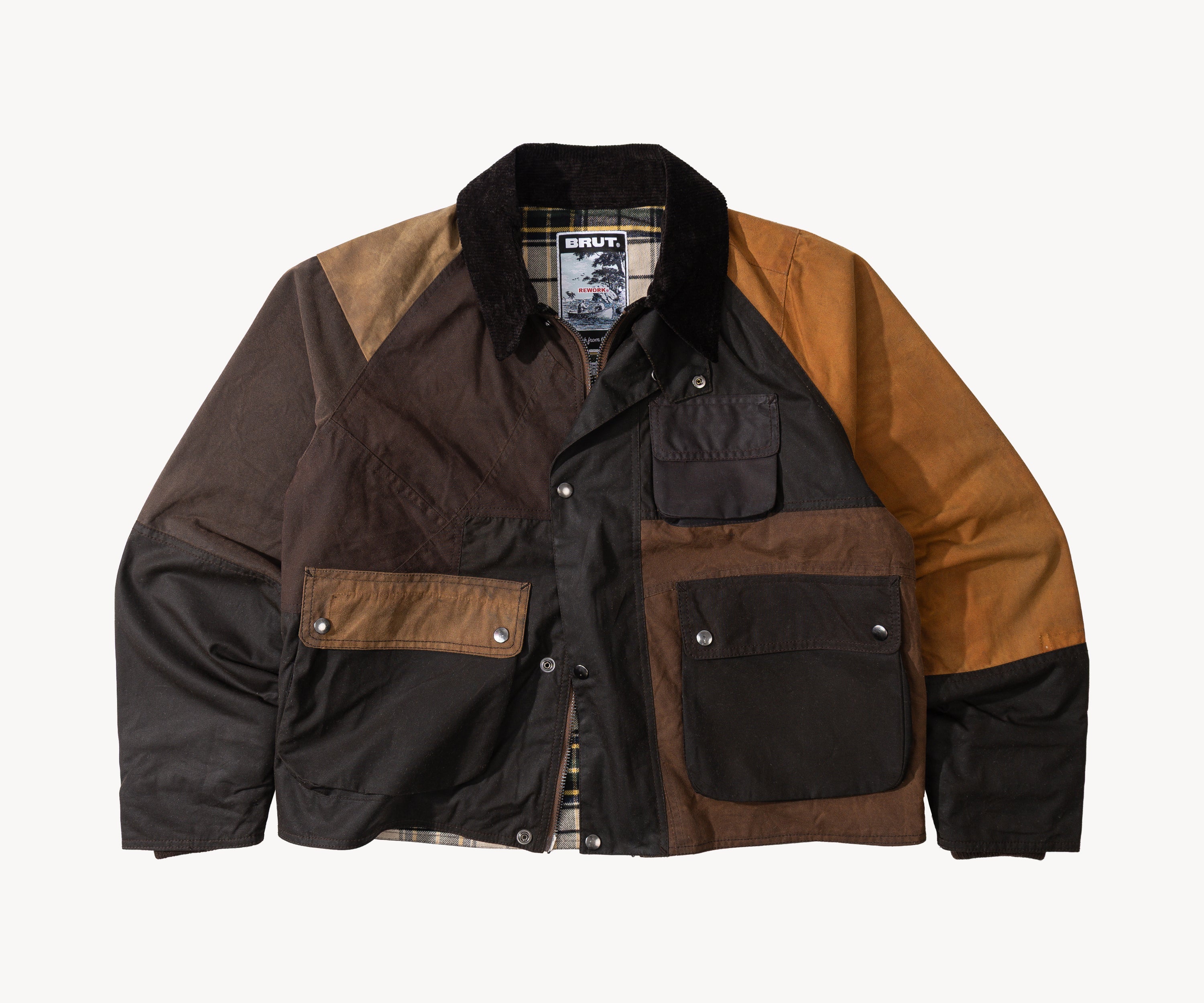 REWORK® FLY WAX JACKET - N° 010 Manteaux et vestes SMALL / MARRON - BRUT Clothing