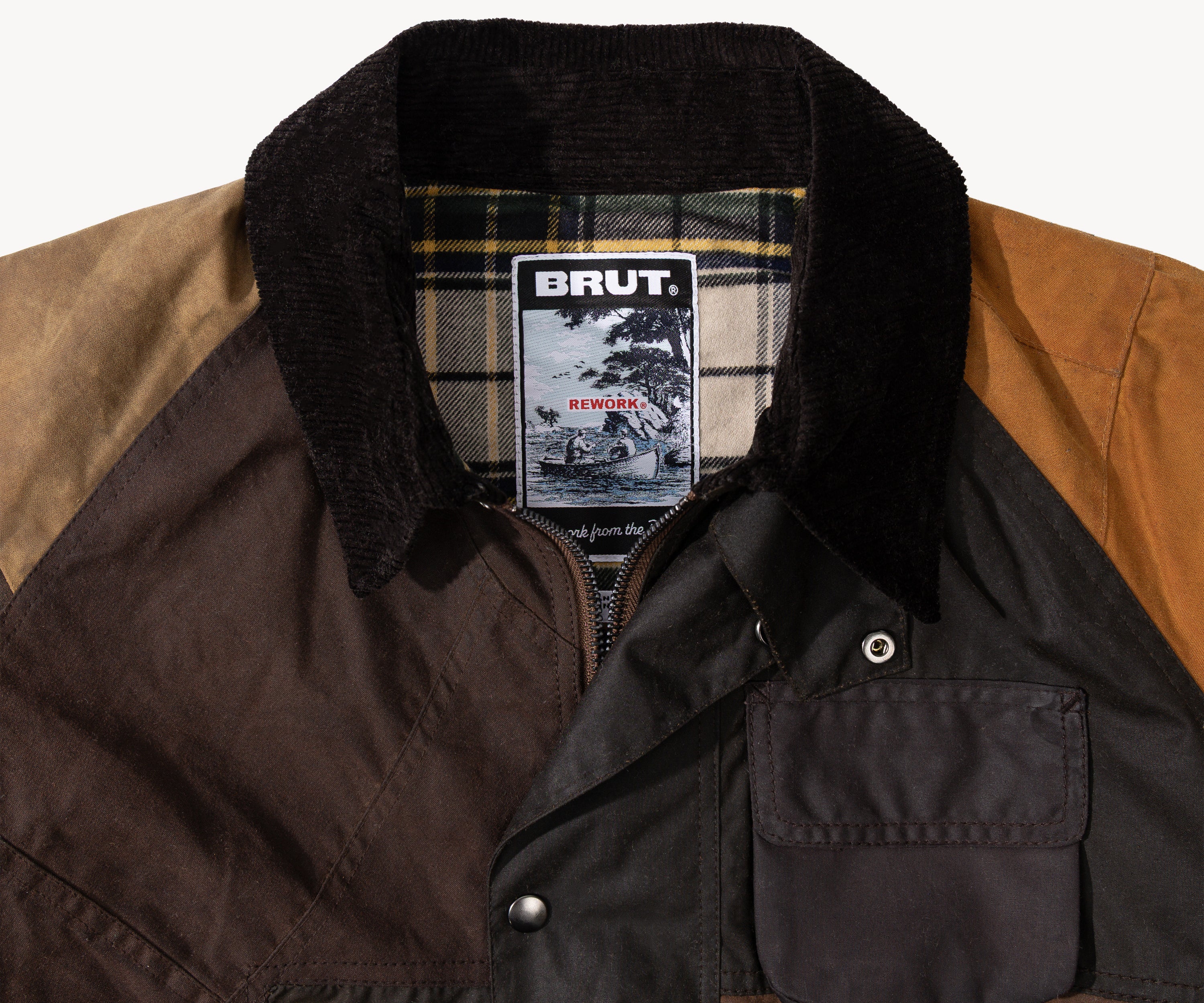 REWORK® FLY WAX JACKET - N° 010 Coats & Jackets SMALL / BROWN - BRUT Clothing
