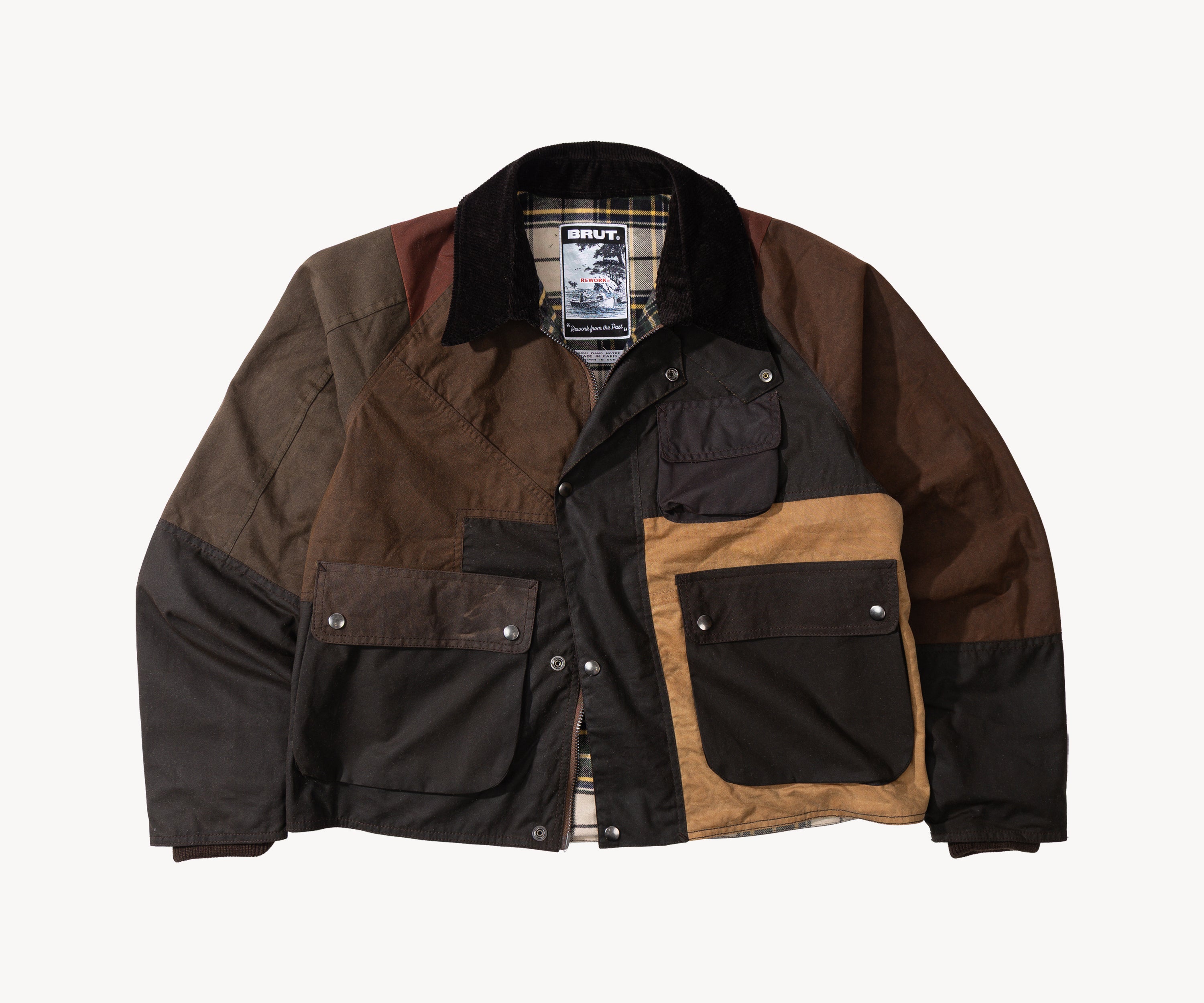 REWORK® FLY WAX JACKET - N° 007 Manteaux et vestes TAILLE S / MARRON - BRUT Clothing